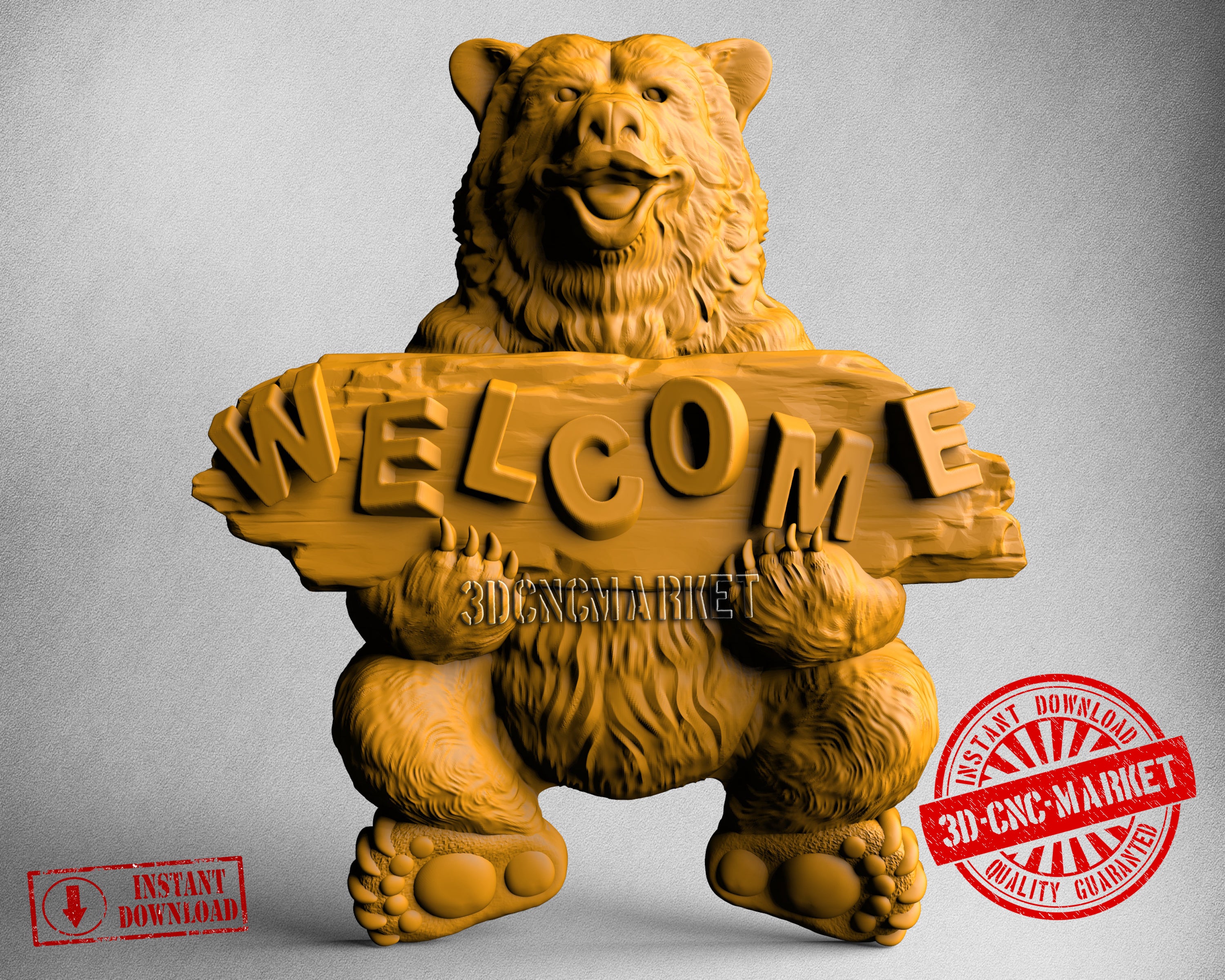 Welcome Bear, 3D STL Model
