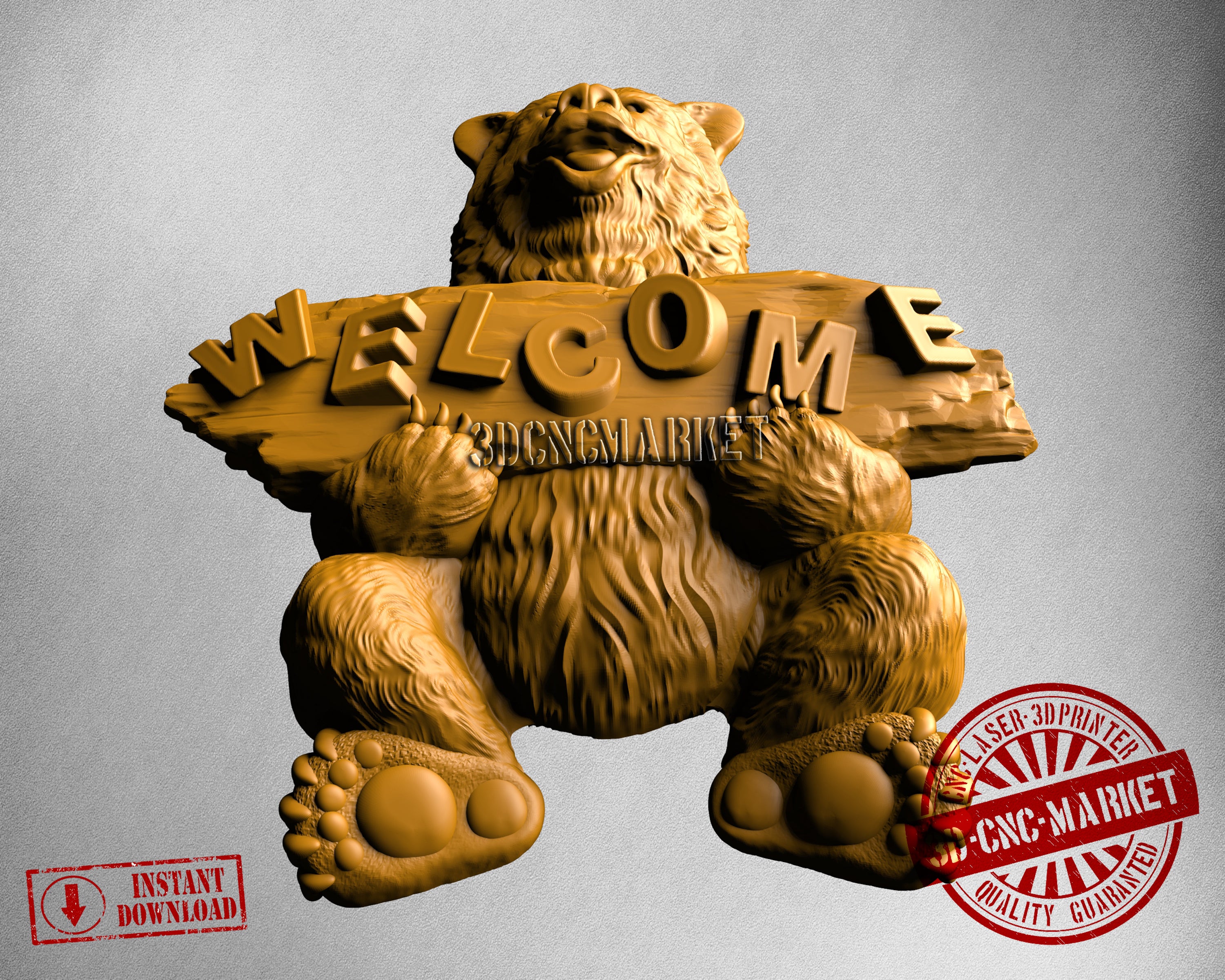 Welcome Bear, 3D STL Model