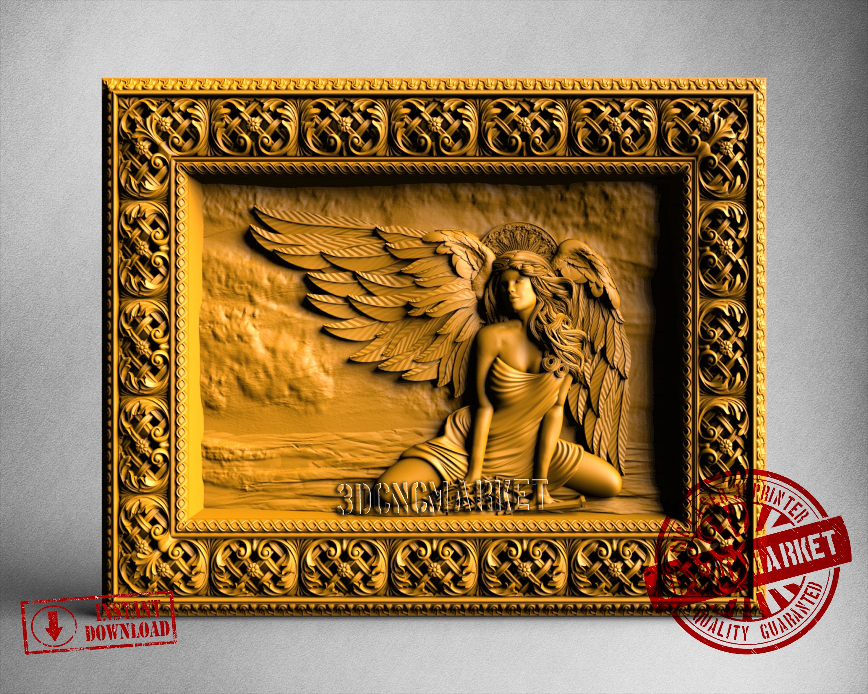 Angel in Frame, 3D STL Model