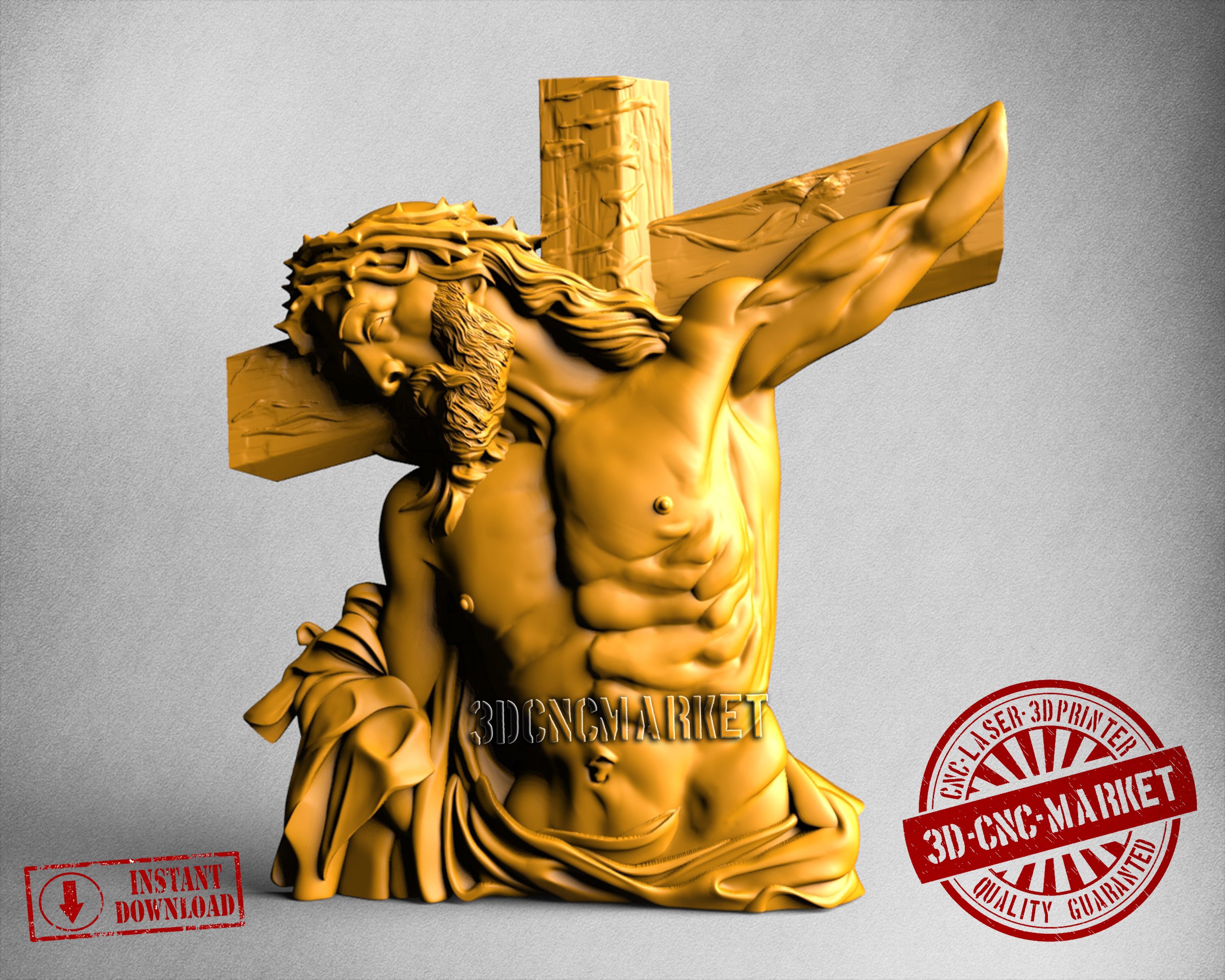 Jesus on Cross, 3D STL Model