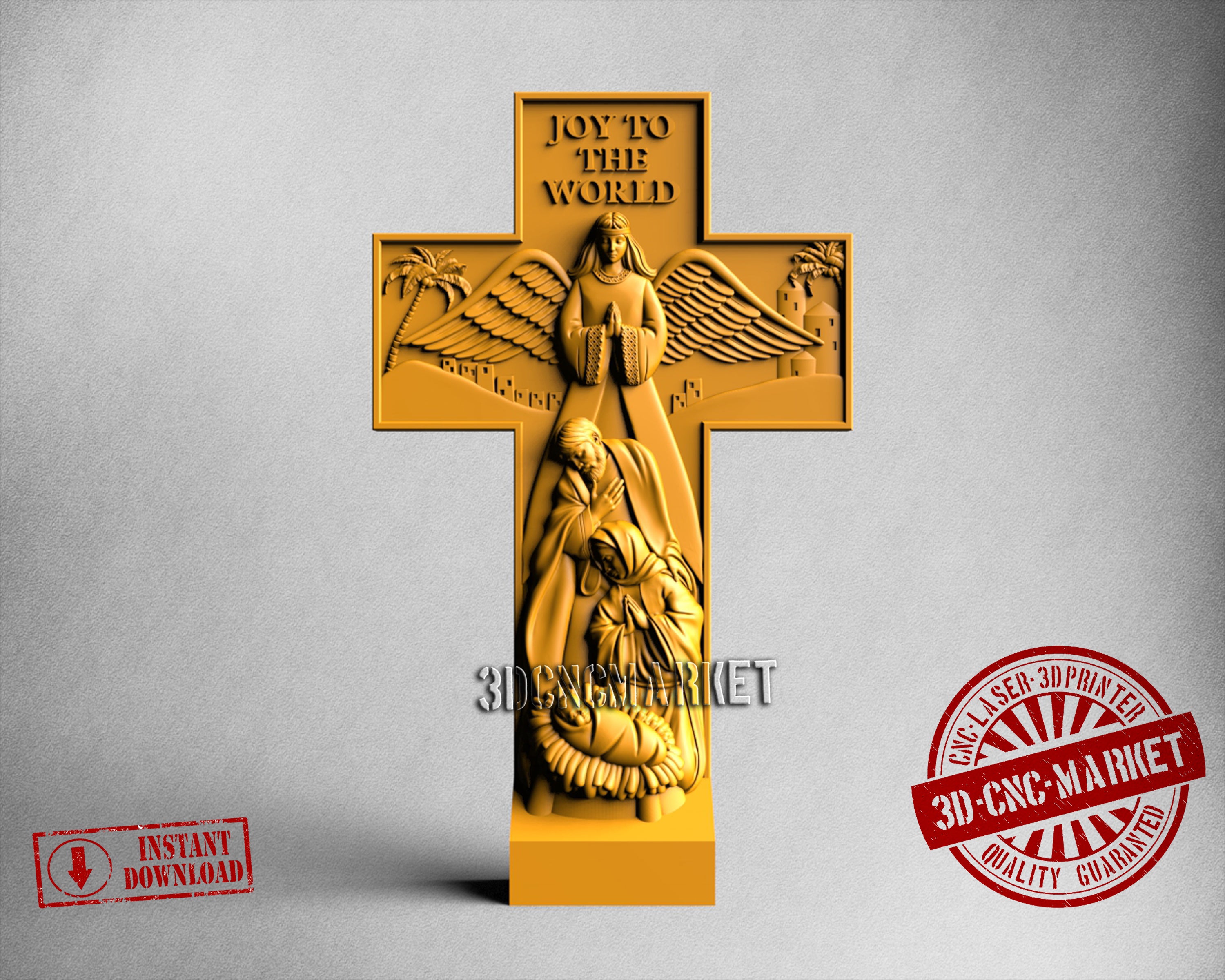 Cross Joy to the World, 3D STL Model
