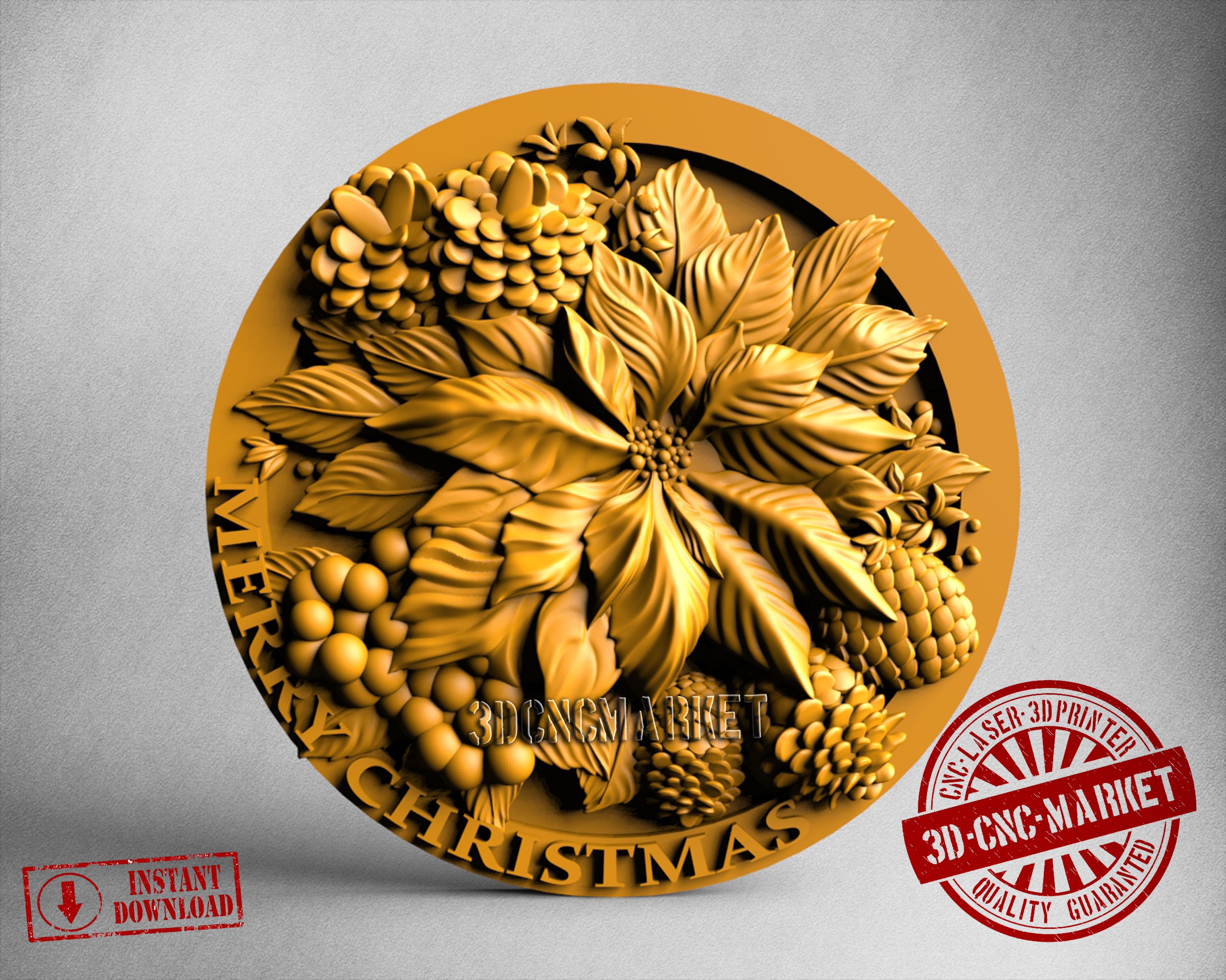 Christmas Flower, 3D STL Model