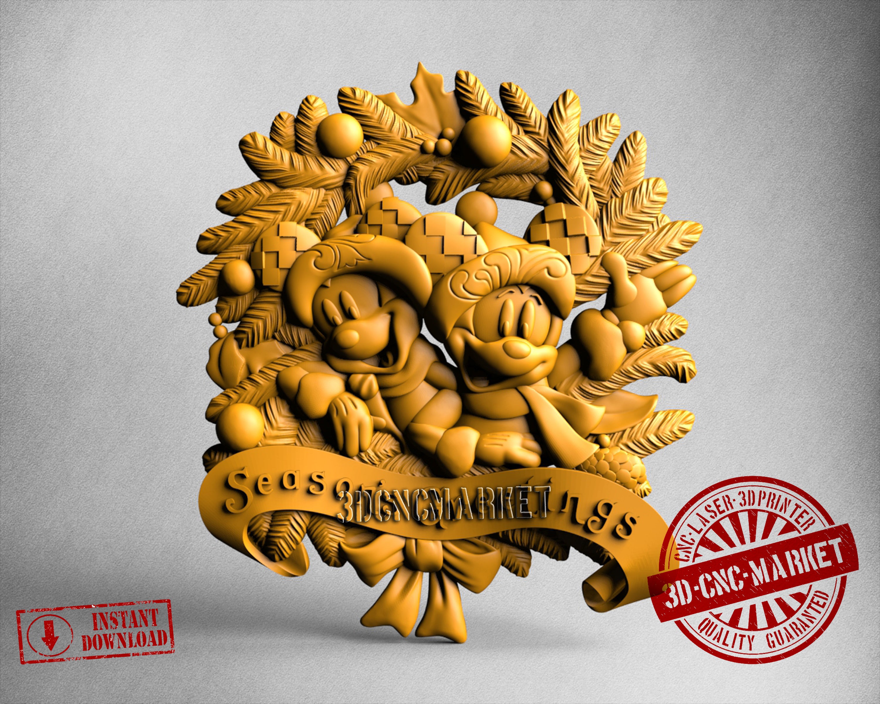Mickey Christmas ,3D STL Model