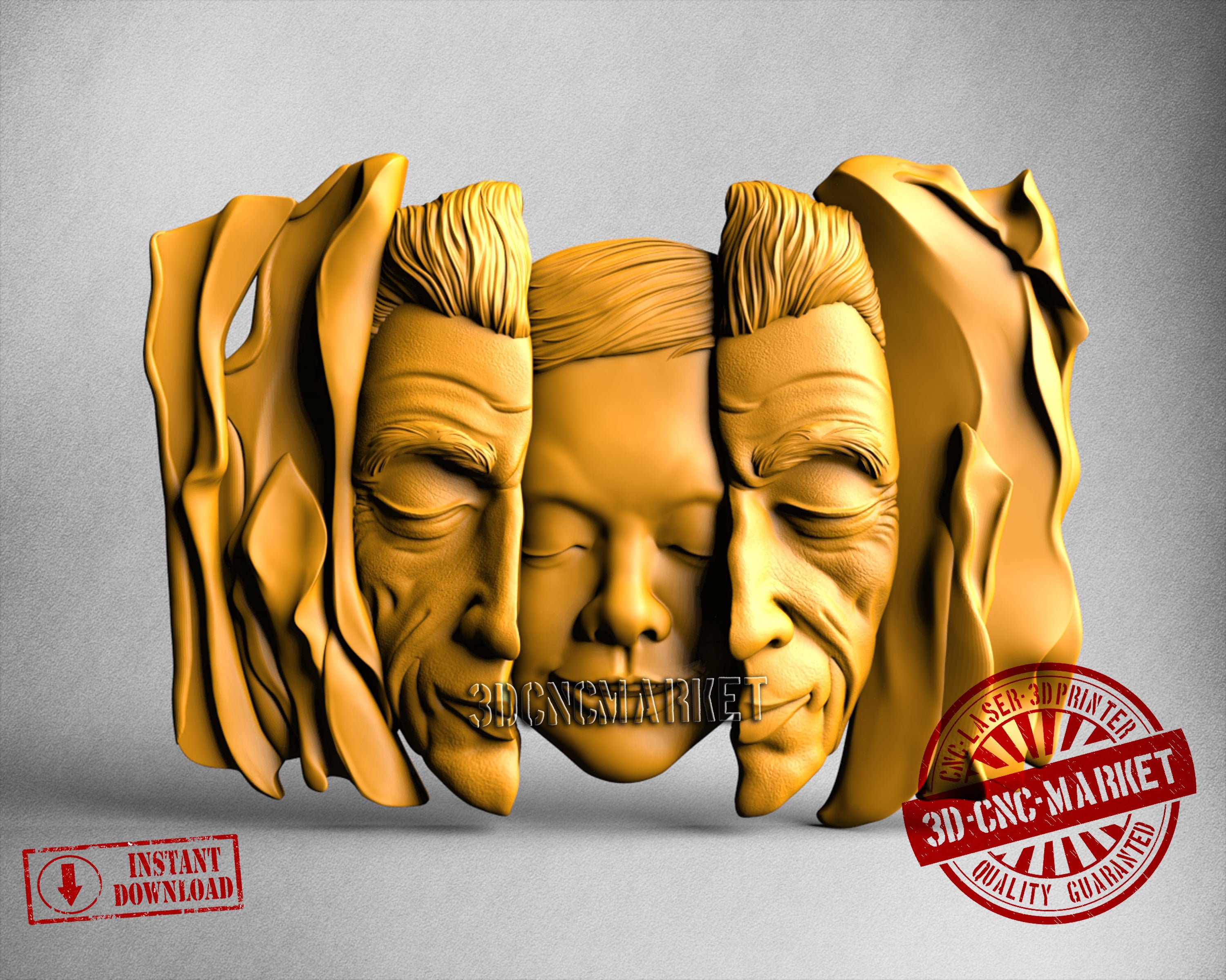 Faces, 3D STL Model