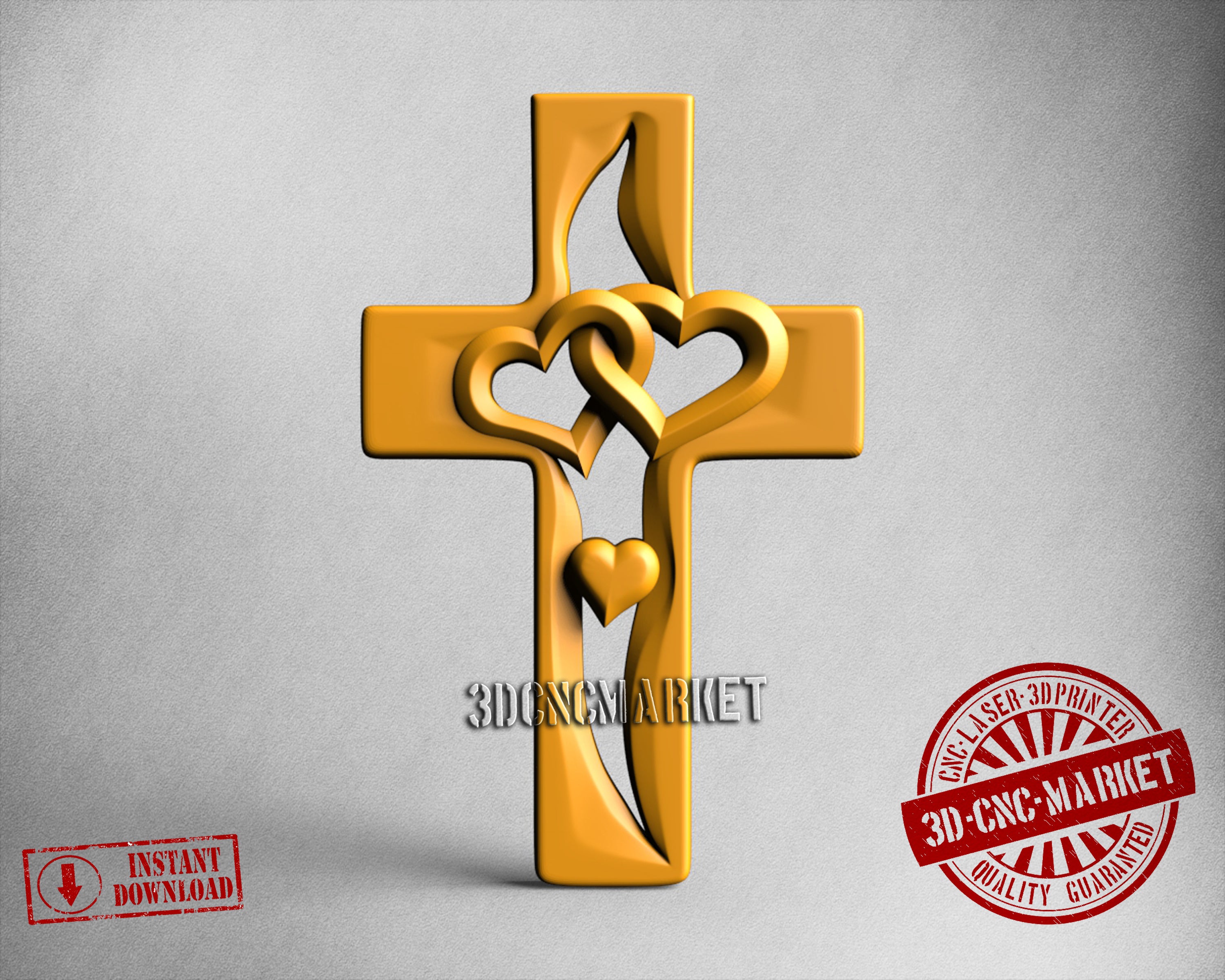 Cross Heart, 3D STL Model