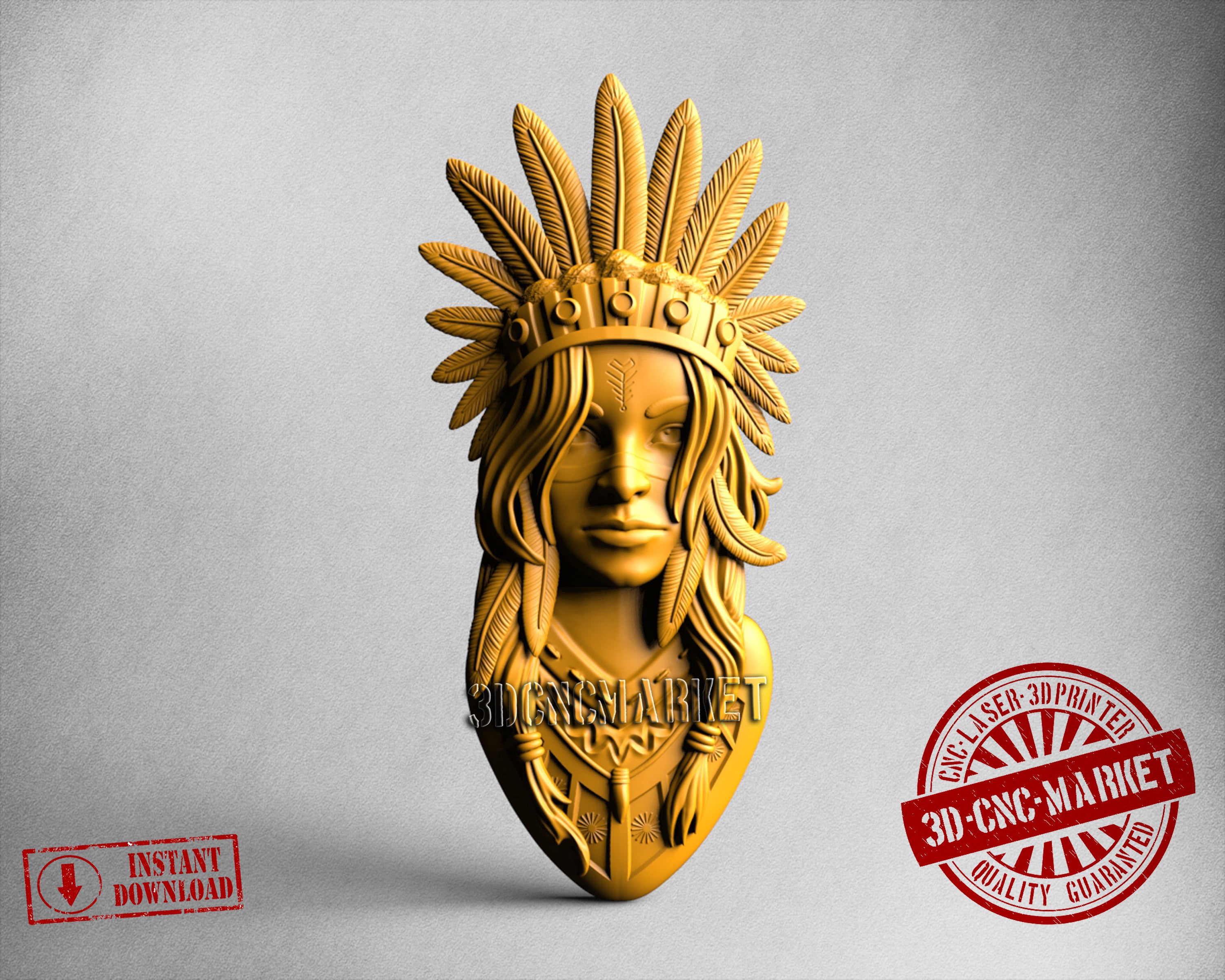 Native Girl, 3D STL Model