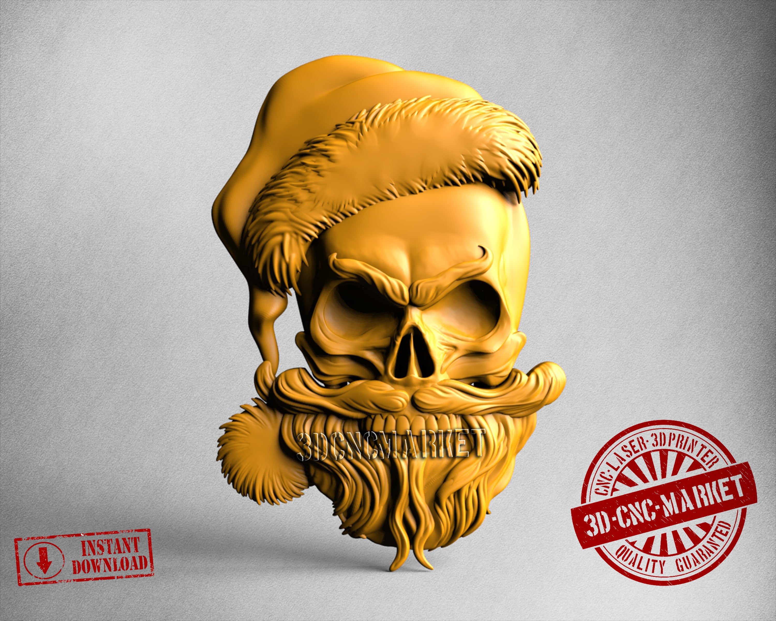 Santa Skull, 3D STL Model