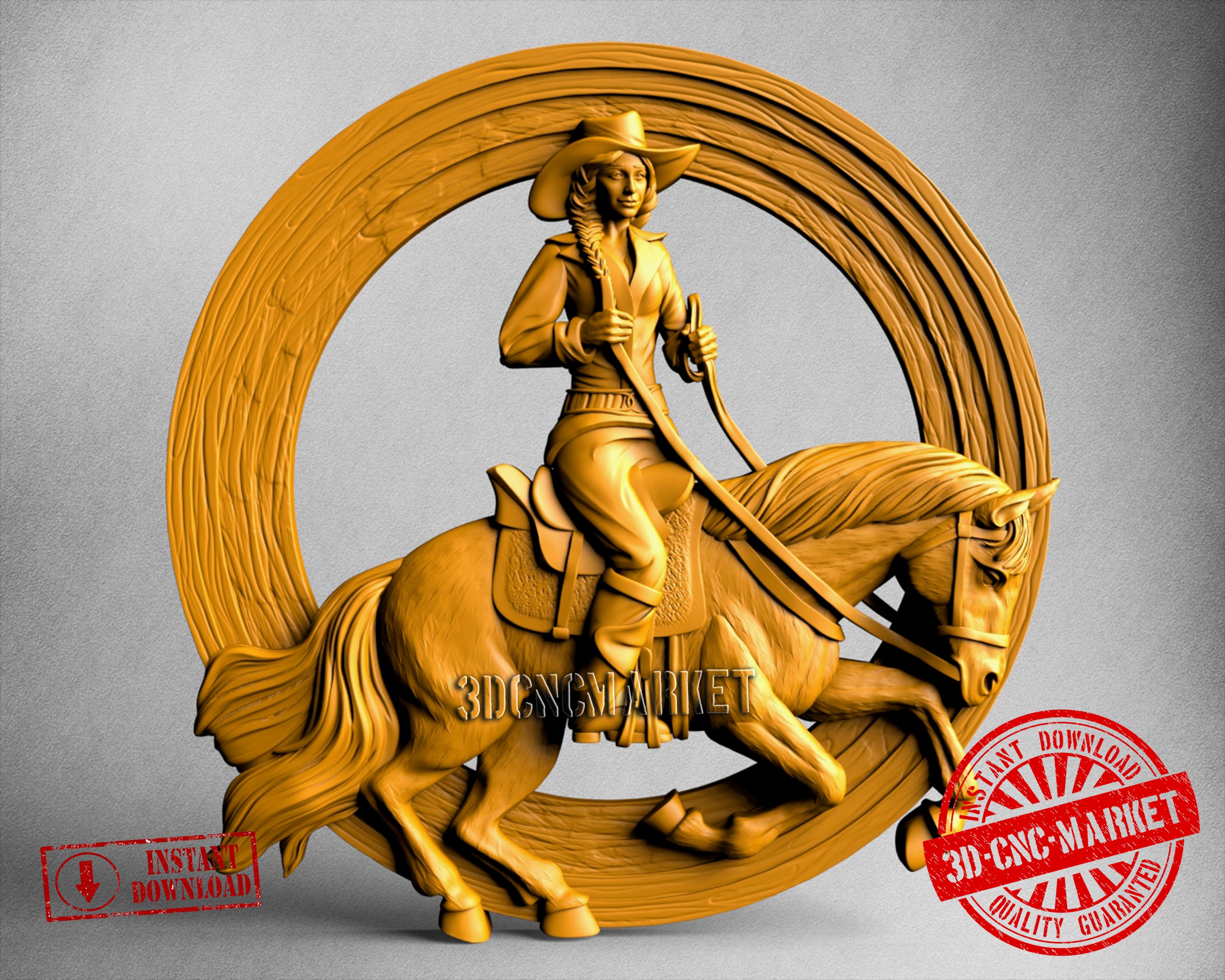 American Cowgirl, 3D STL Model