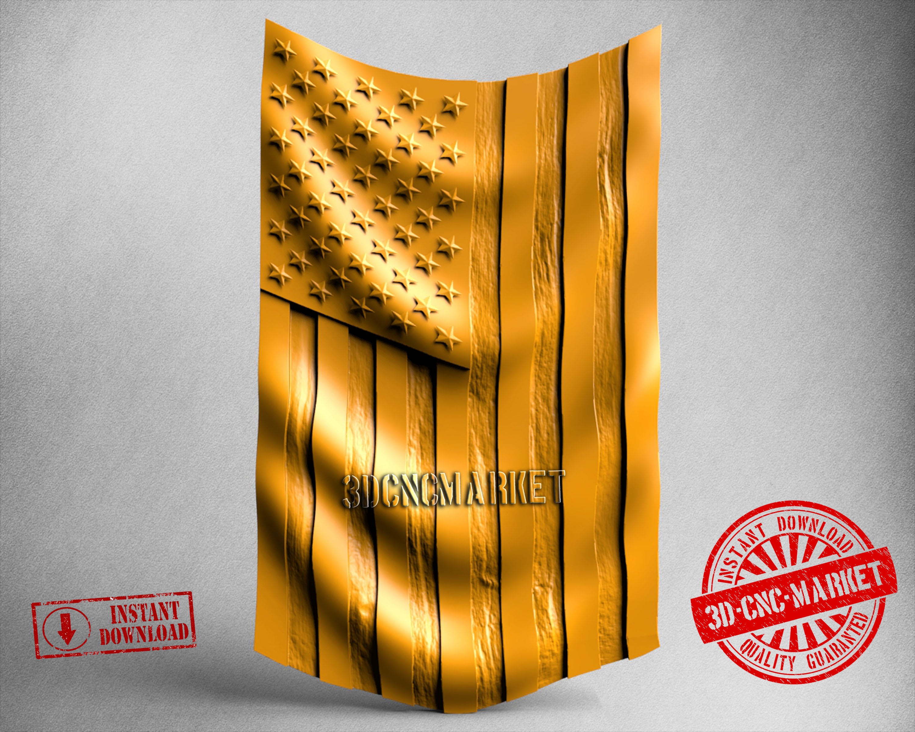 USA Flag, 3D STL Model