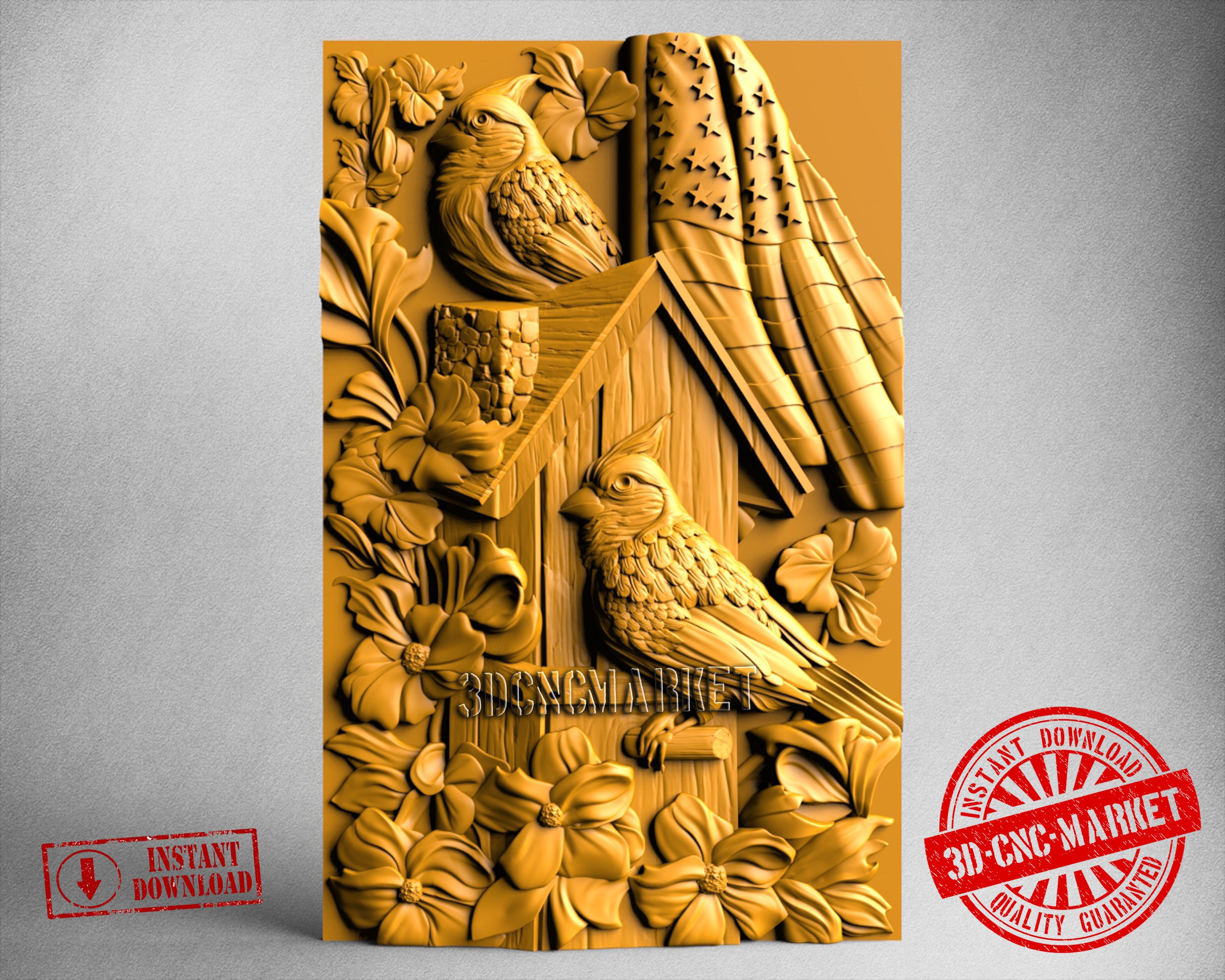 USA Cardinal Bird, 3D STL Model