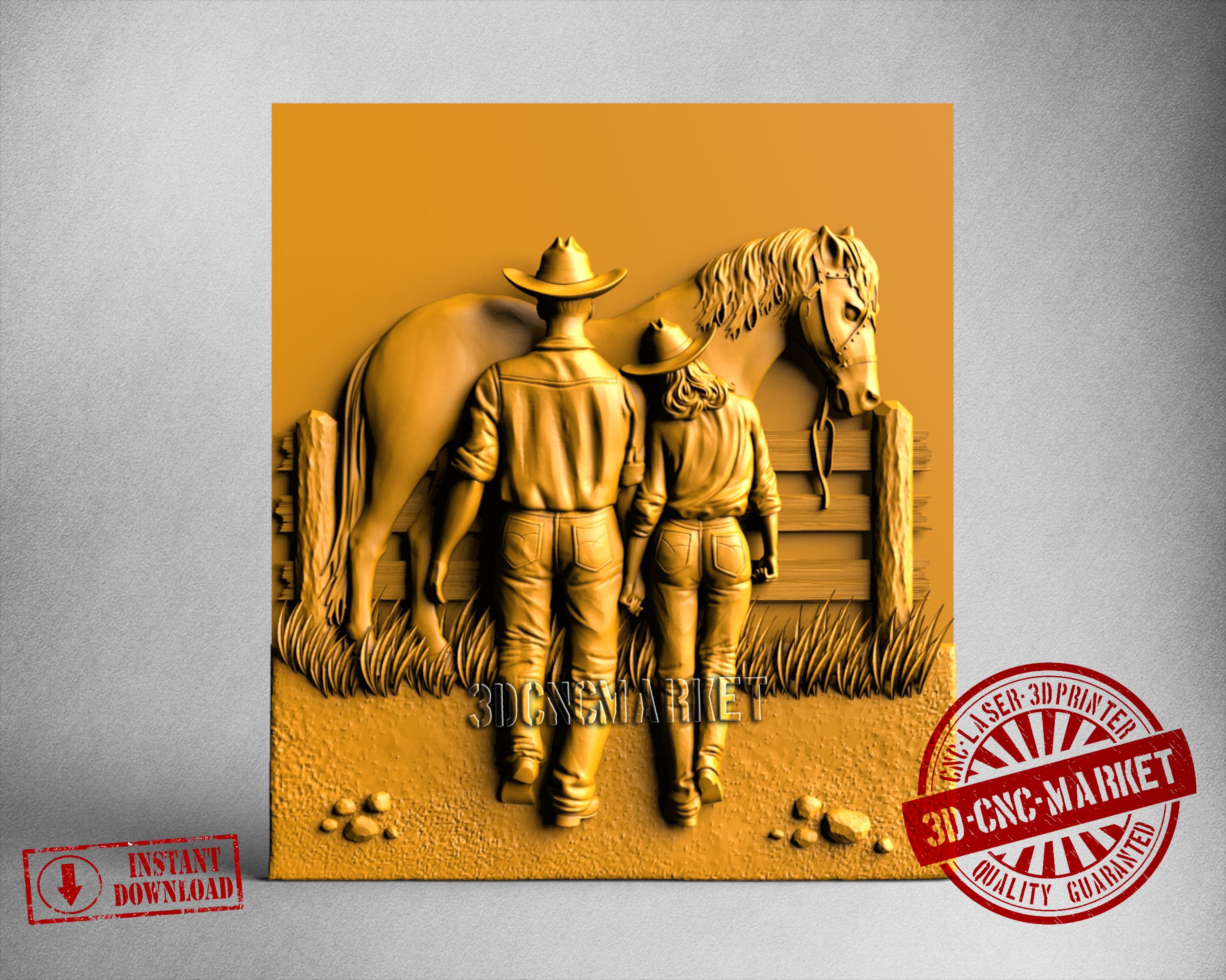 Western Couple, 3D STL Model