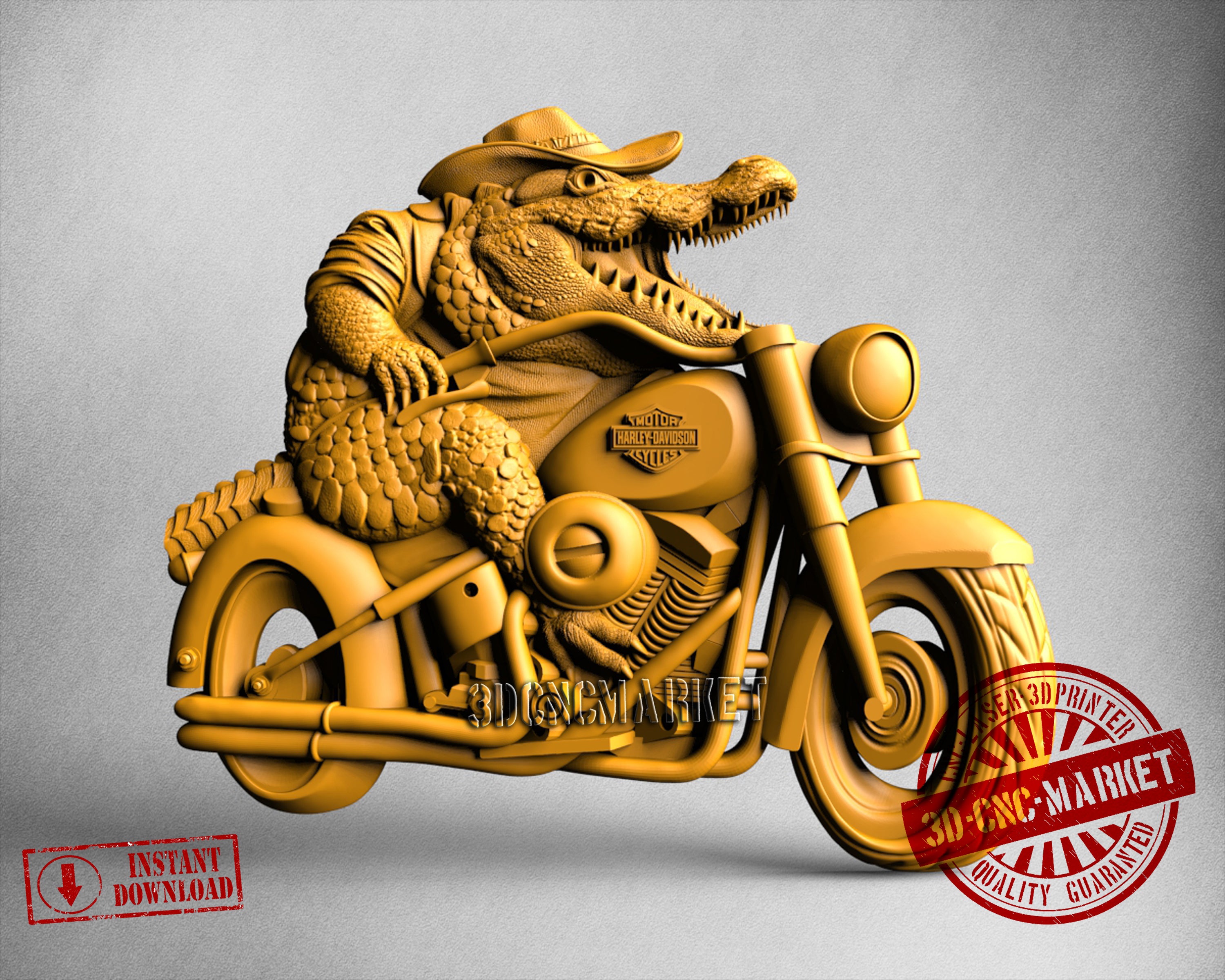 Alligator Biker, 3D STL Model