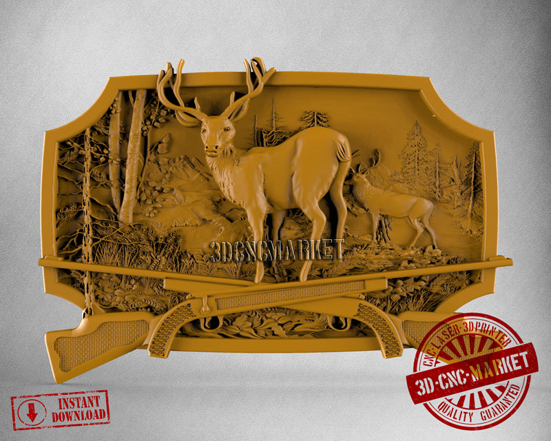 Deer Hunting, 3D STL Model
