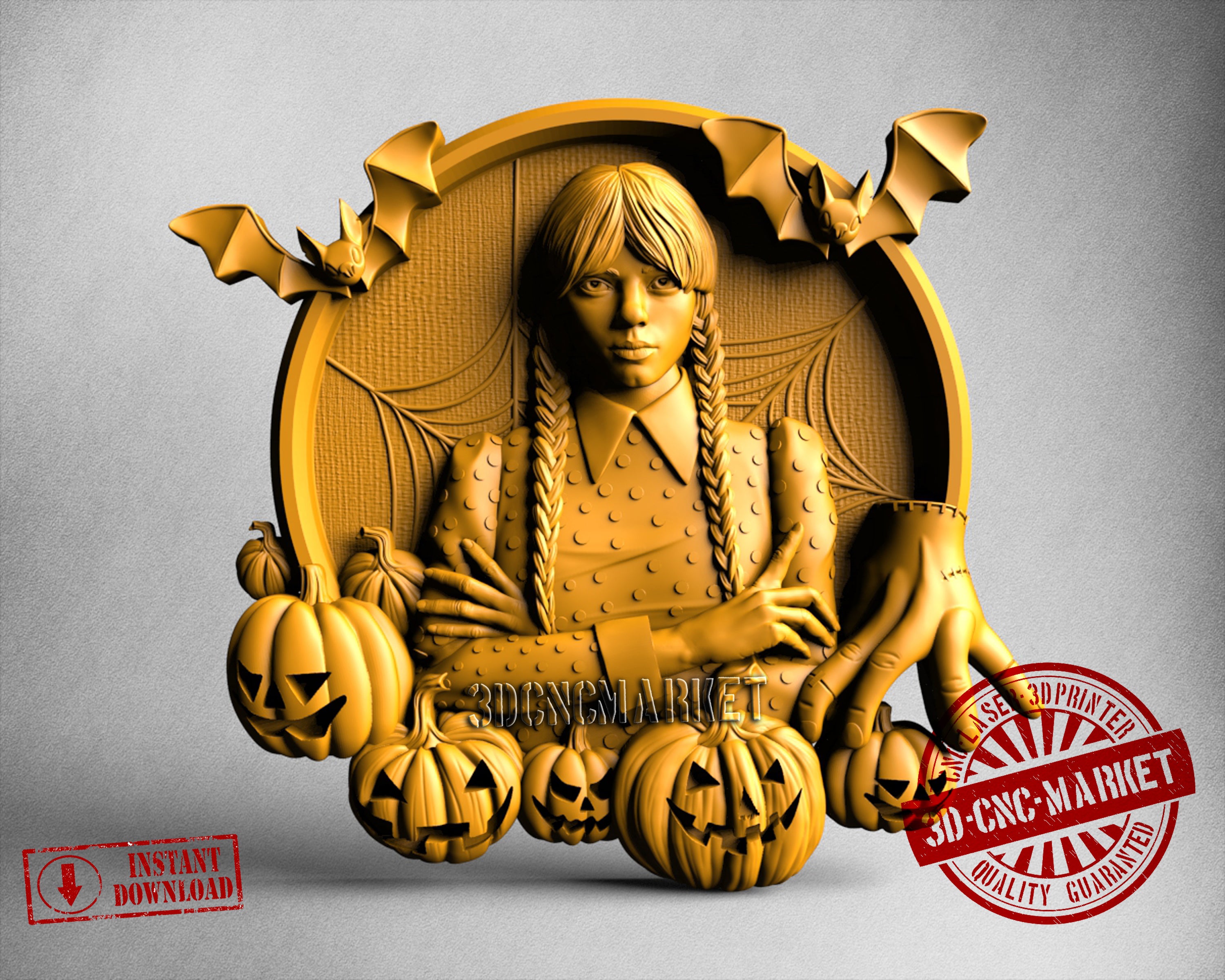 Wednesday Addams, 3D STL Model