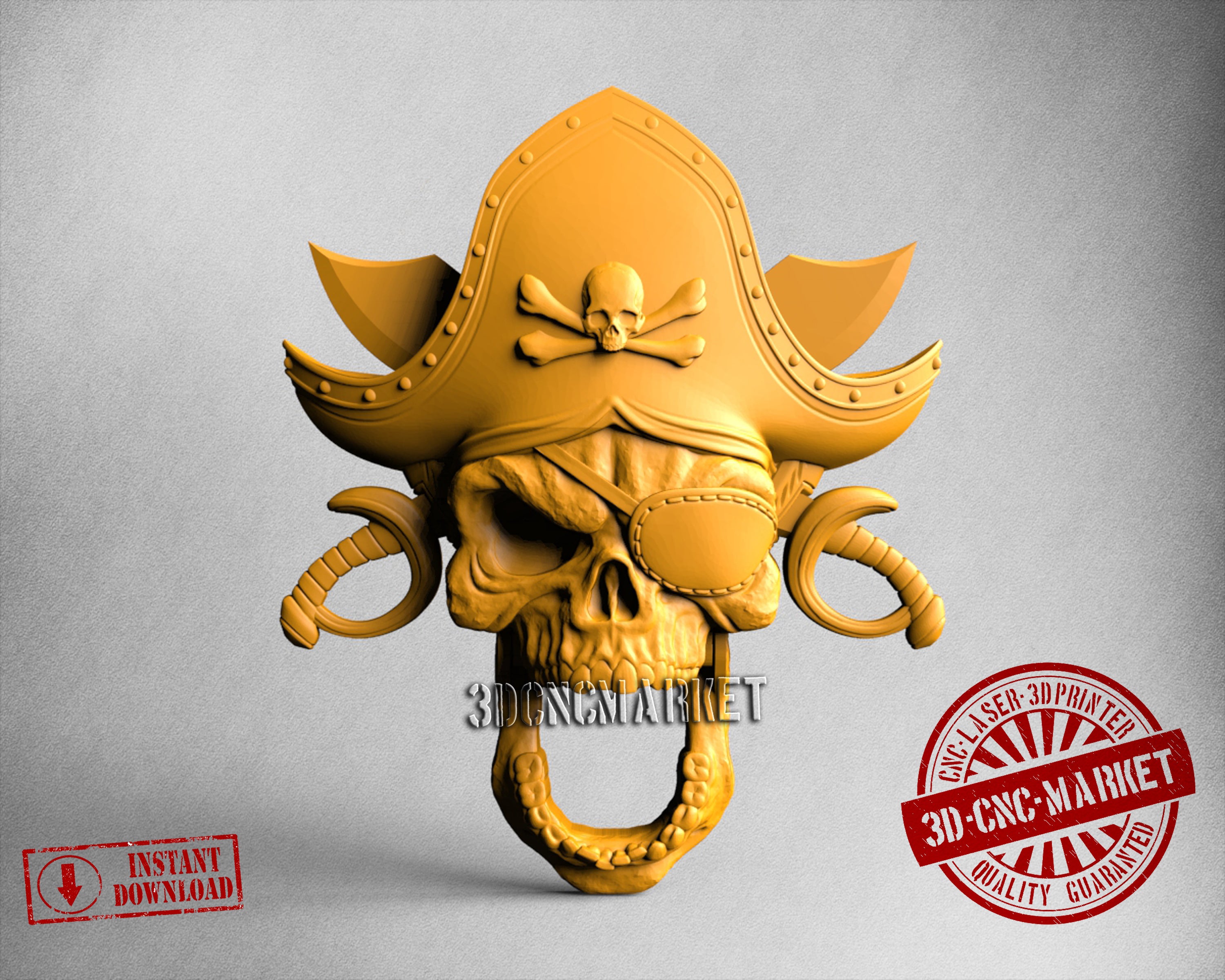 Pirate Skull, 3D STL Model