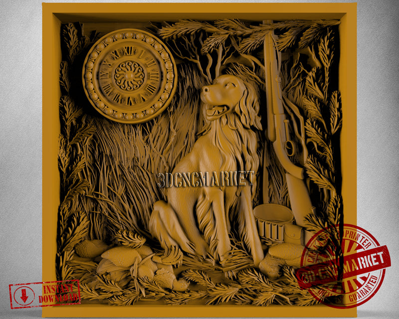 Hunting Clock, 3D STL Model