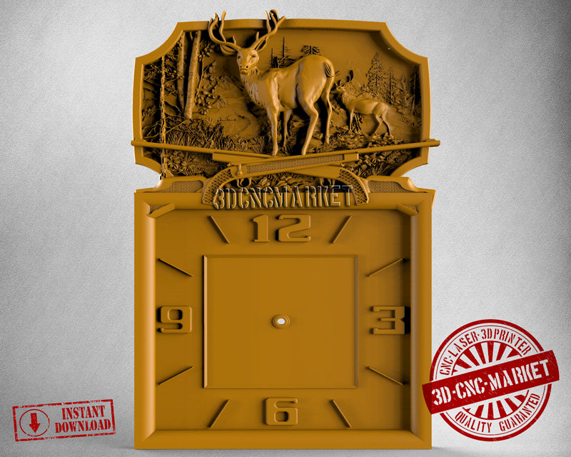 Hunting Clock, 3D STL Model