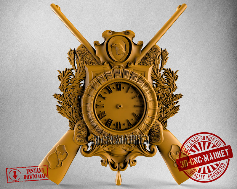 Hunting Clock, 3D STL Model