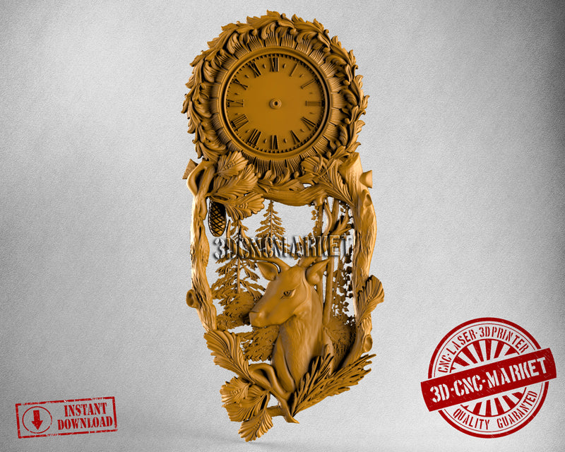 Hunting Clock, 3D STL Model