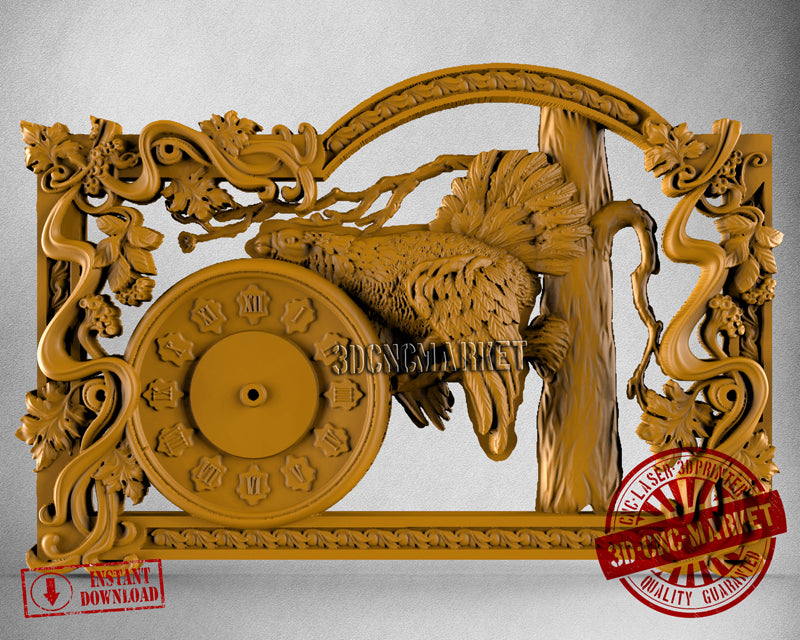 Hunting Clock, 3D STL Model