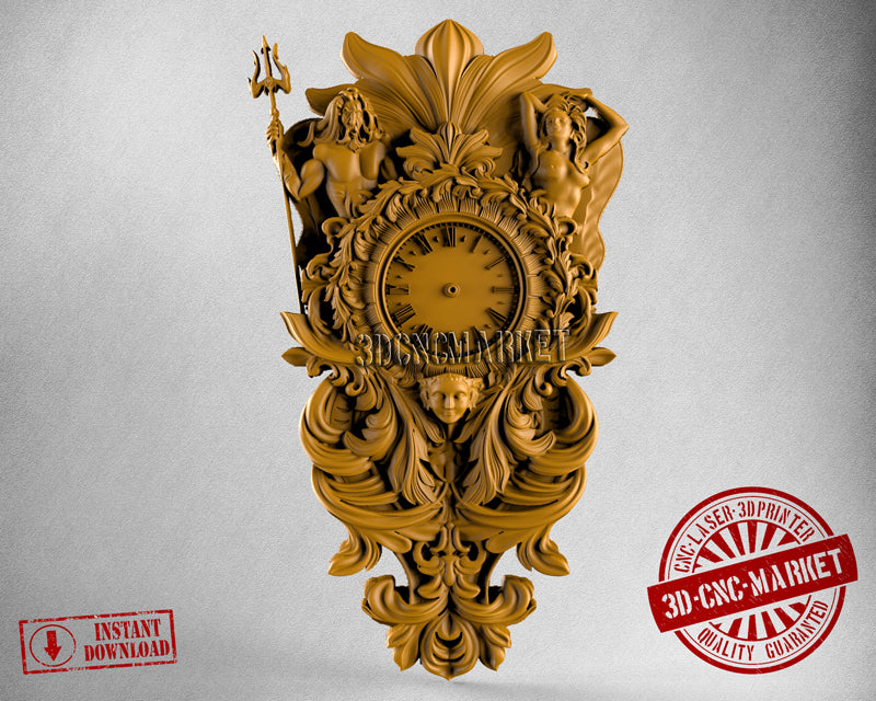 Poseidon Clock, 3D STL Model