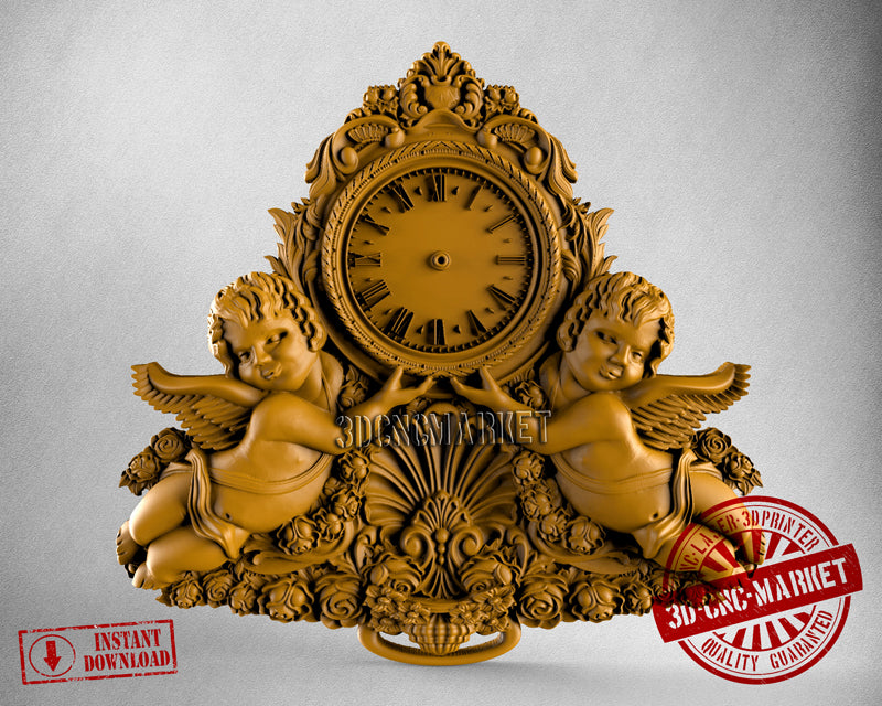 Angel Clock, 3D STL Model