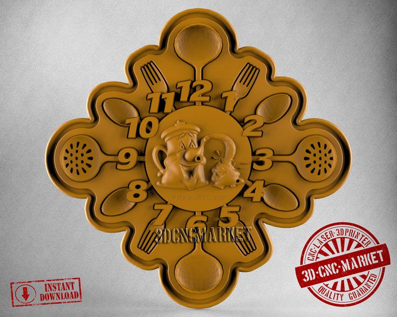 Time to Eat Clock, 3D STL Model