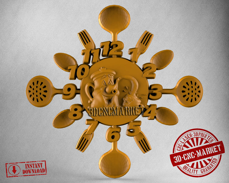 Time to Eat Clock, 3D STL Model