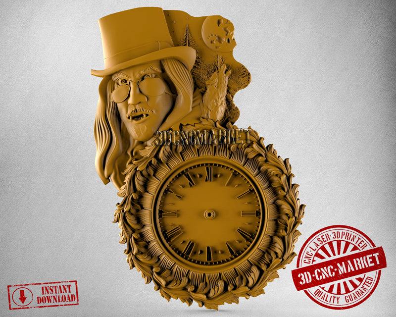 Wolf Man Clock, 3D STL Model