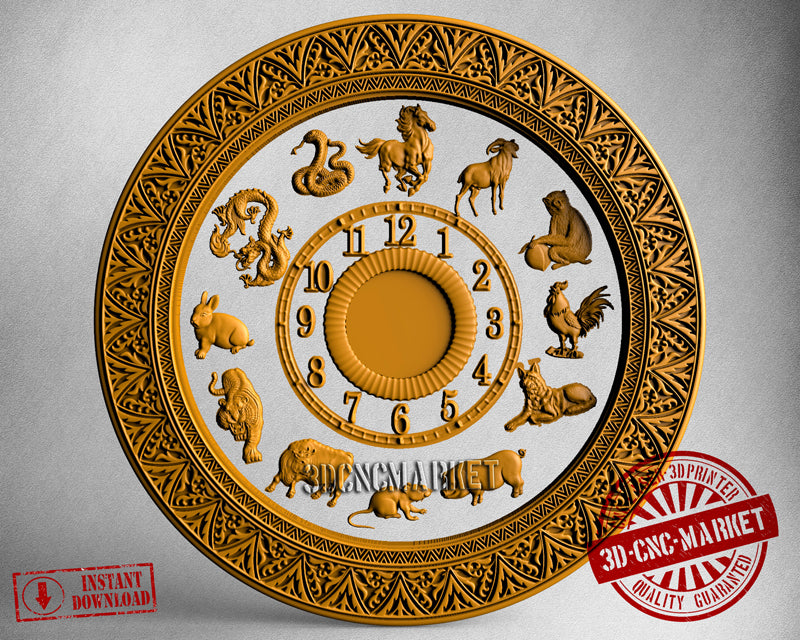 Animal Clock, 3D STL Model