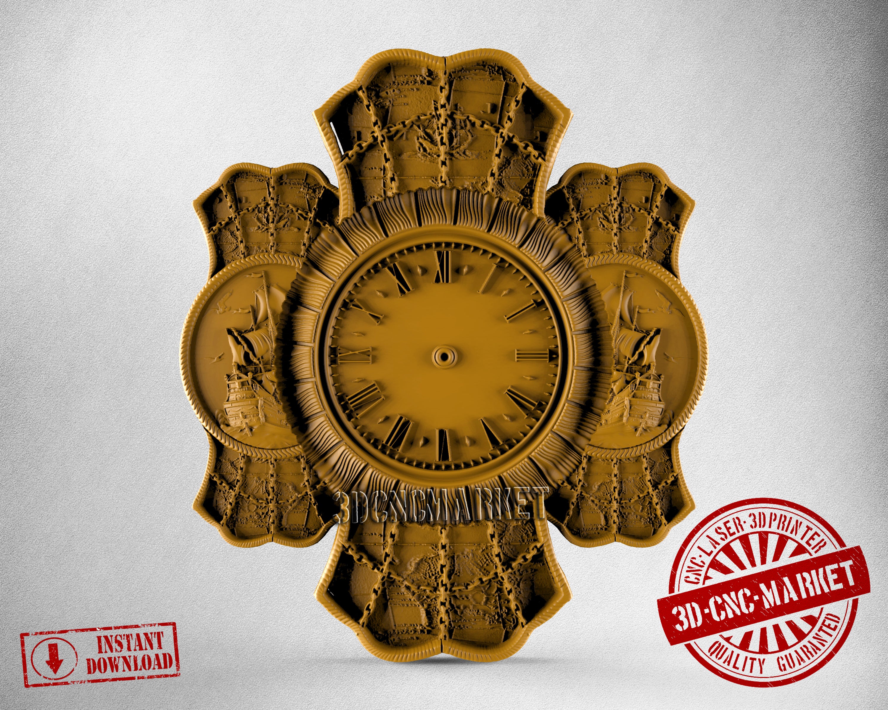 Iron Chain Clock, 3D STL Model