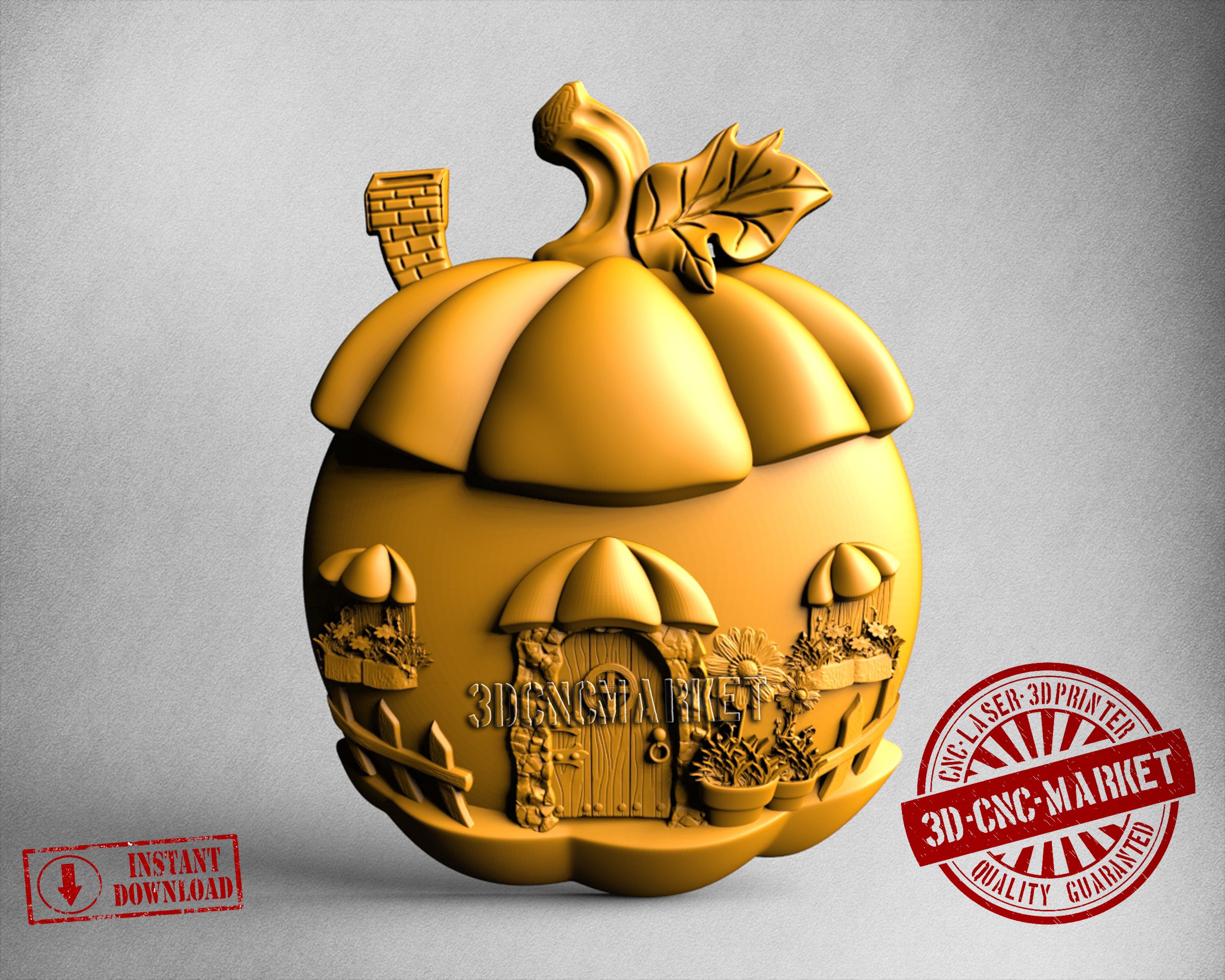 Fairy House Pumpkin, 3D STL Model
