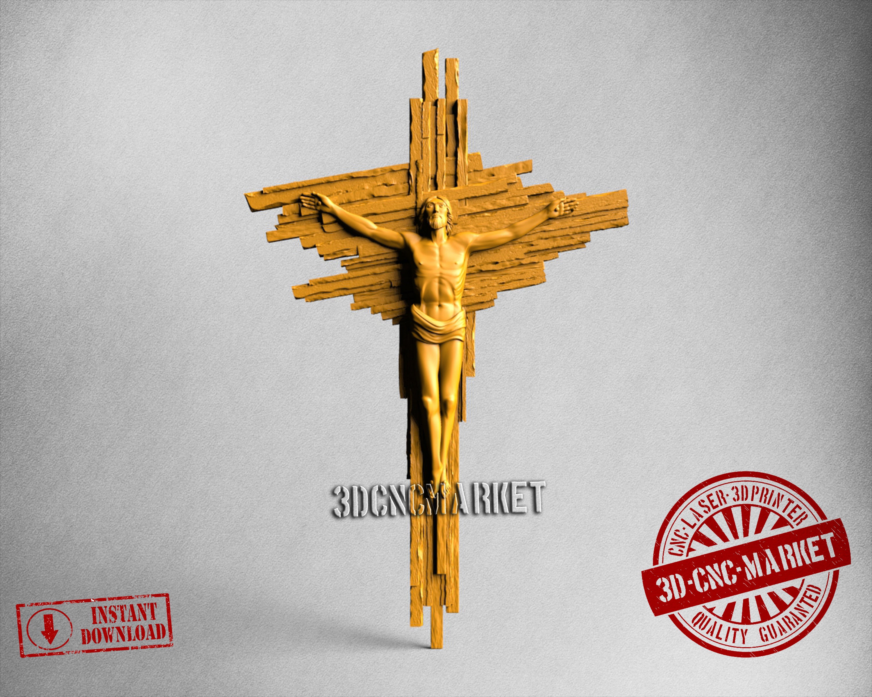 Jesus In cross, 3D STL Model