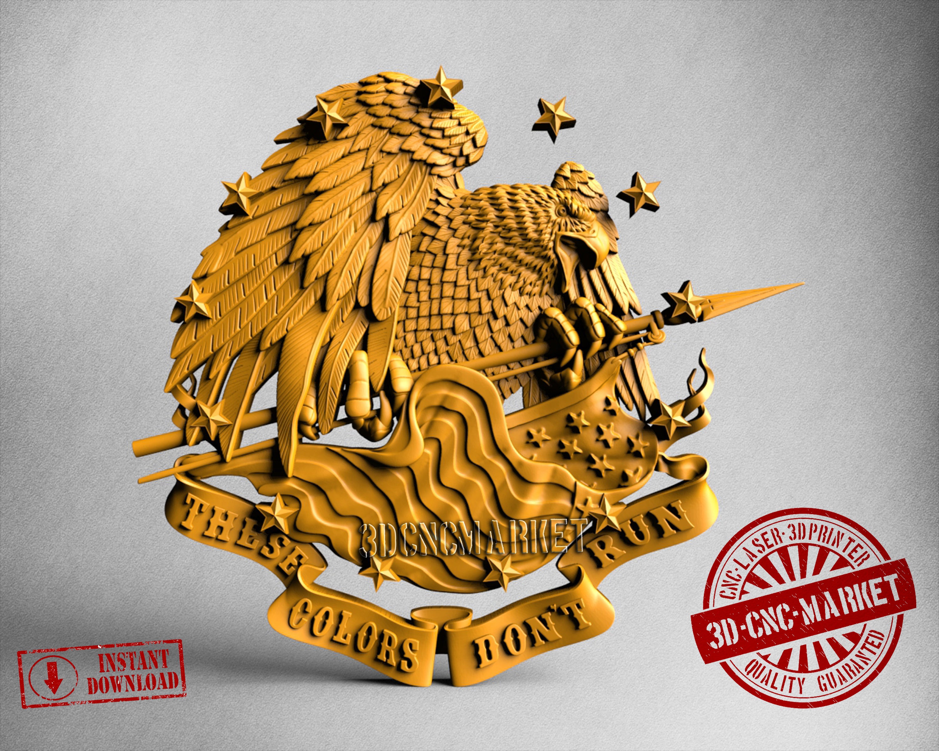 USA Eagle Flag, 3D STL Model