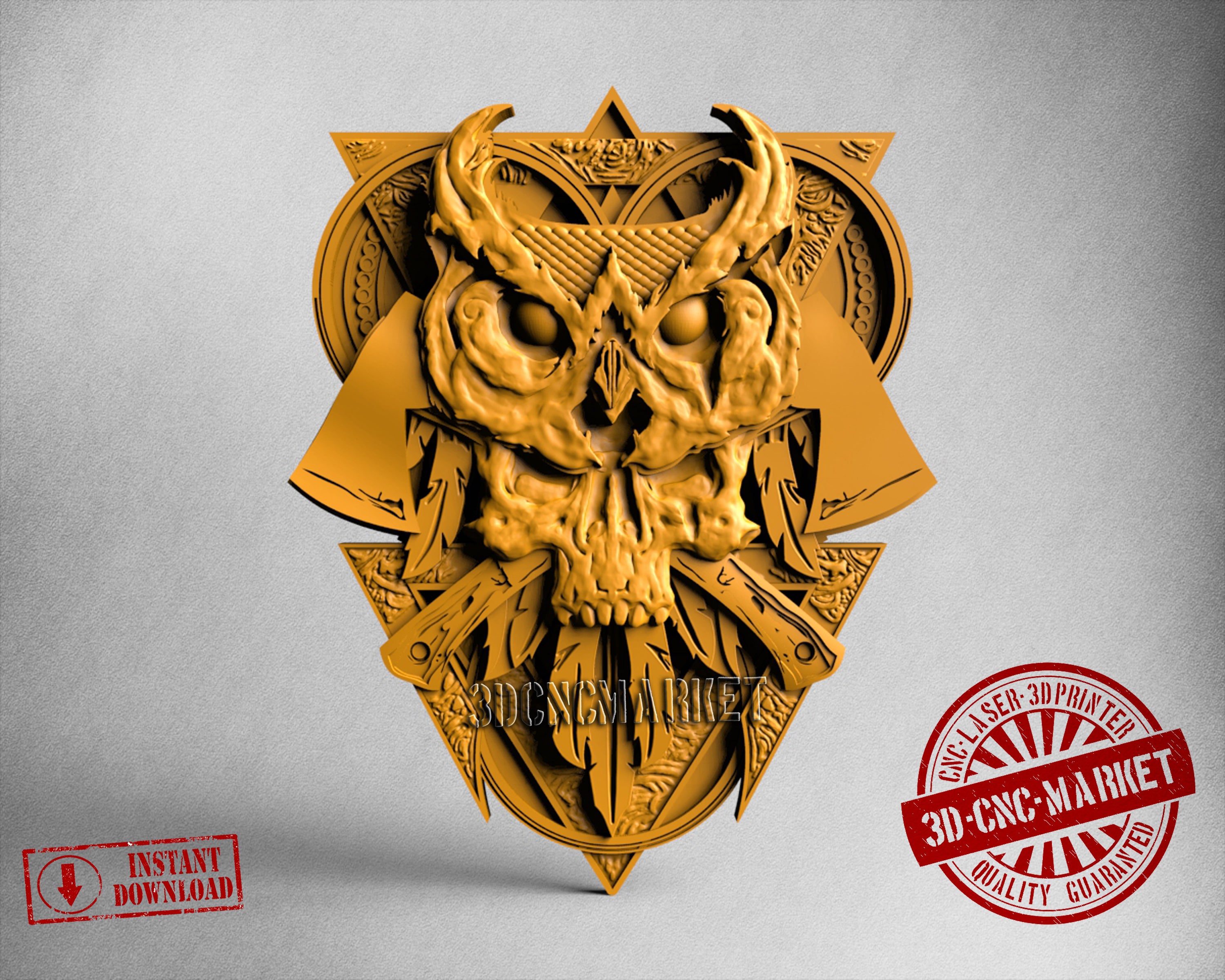 Skull Owl, 3D STL Model