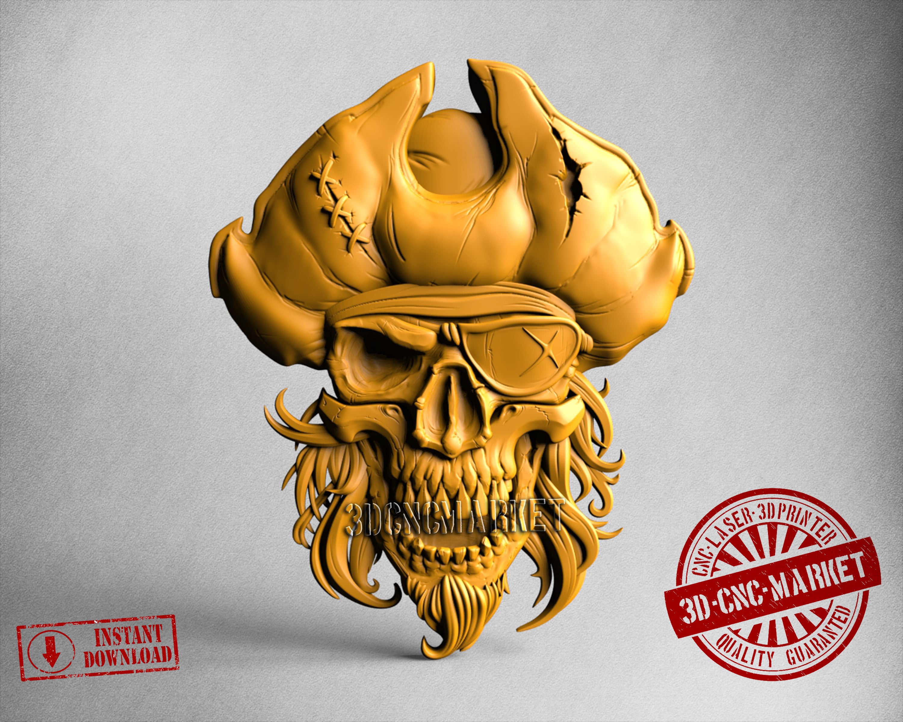 Pirate Skull, 3D STL Model