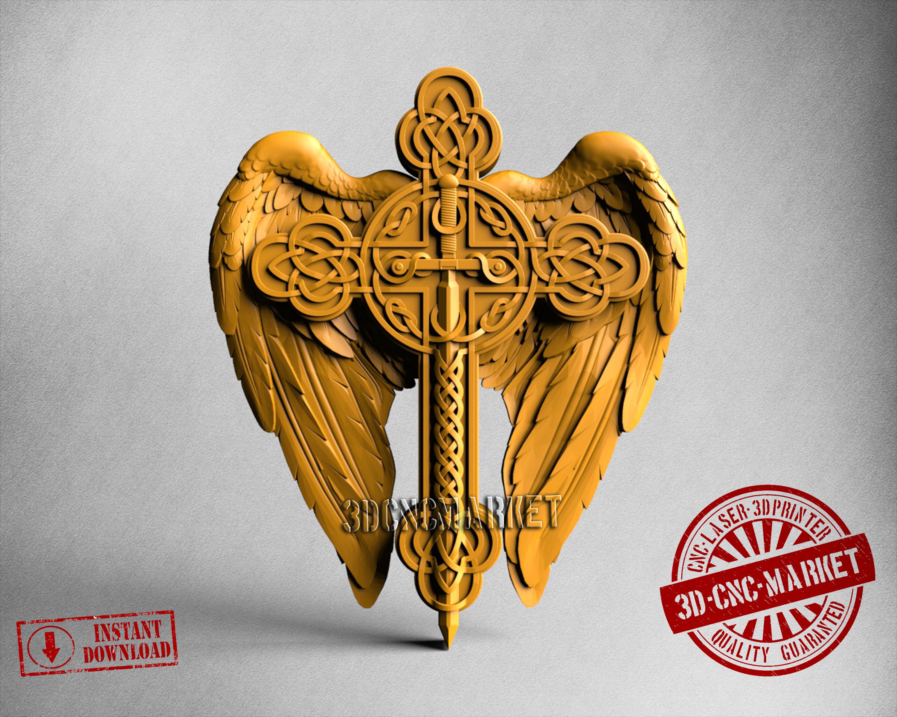 Cross and Wings, 3D STL Model