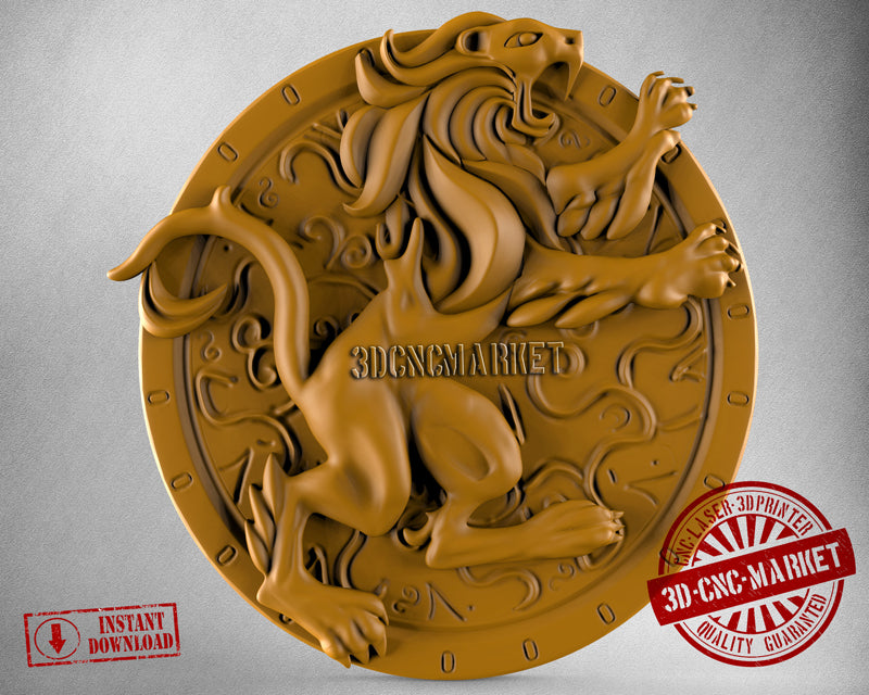 Lion Symbol, 3D STL Model