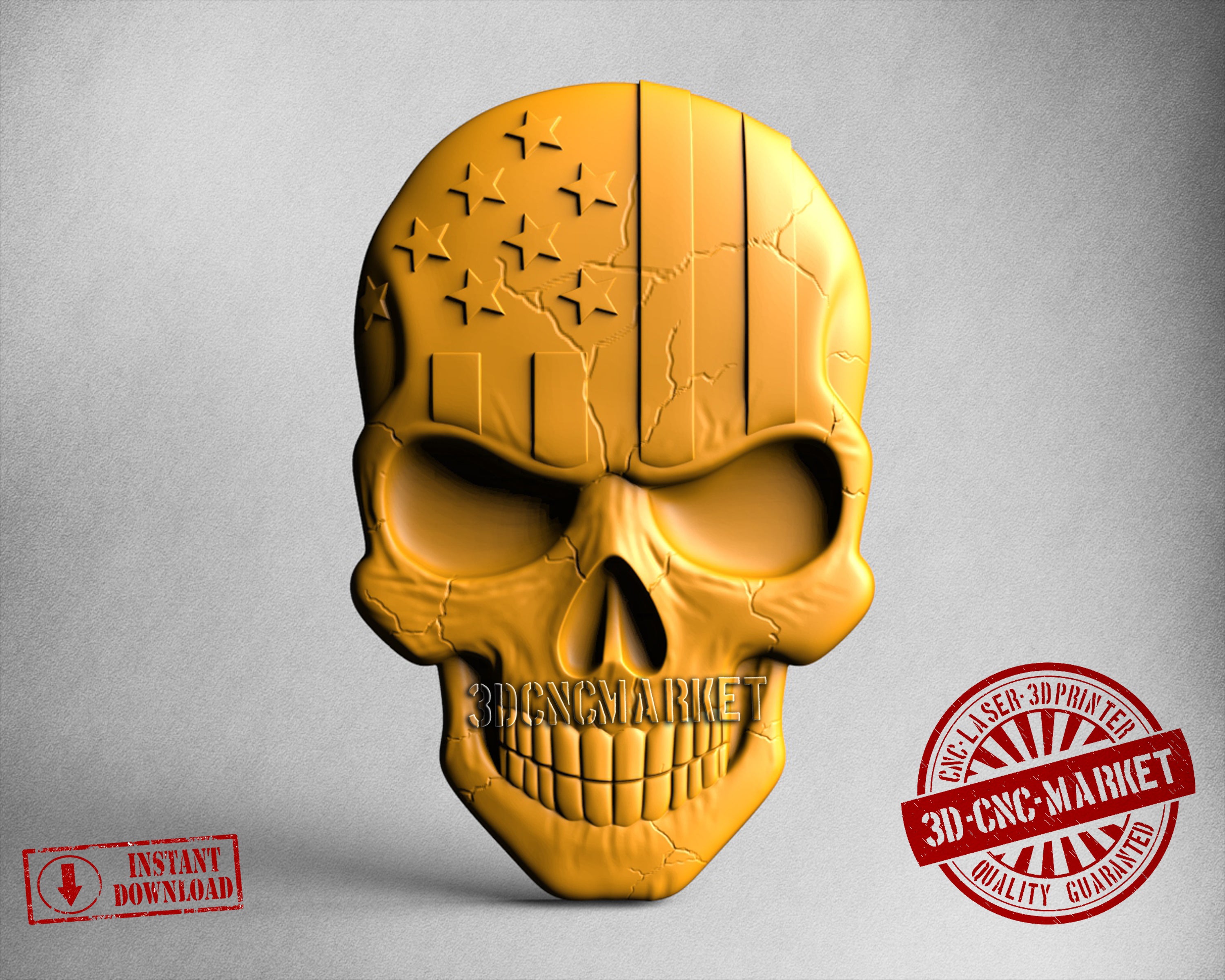 USA Skull, 3D STL Model