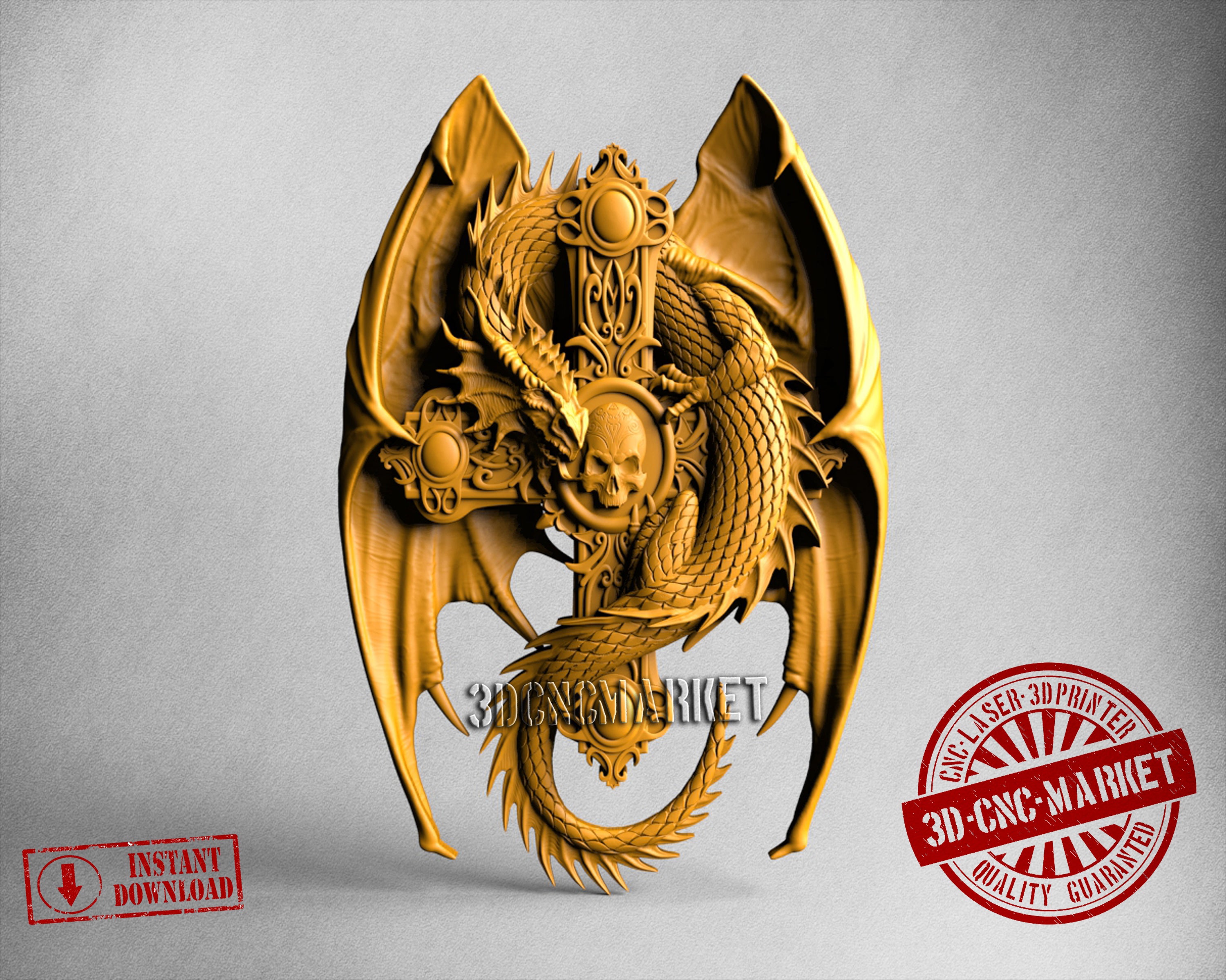 Dragon Cross, 3D STL Model