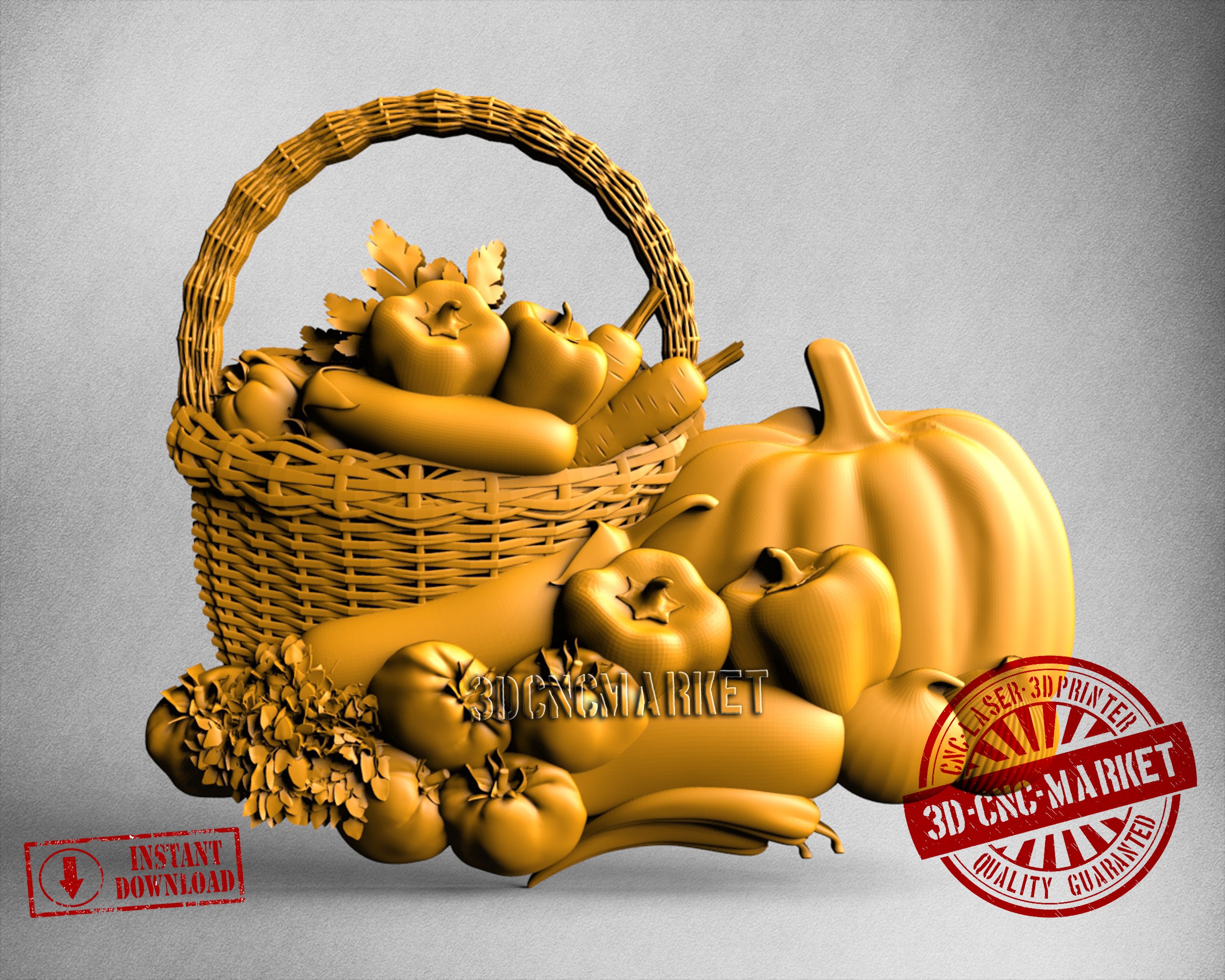 Vegetables Basket, 3D STL Model