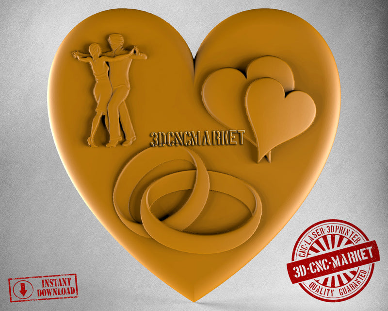 Heart Rings, 3D STL Model