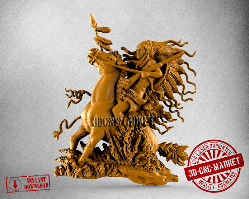 Native Indian Man, 3D STL Model
