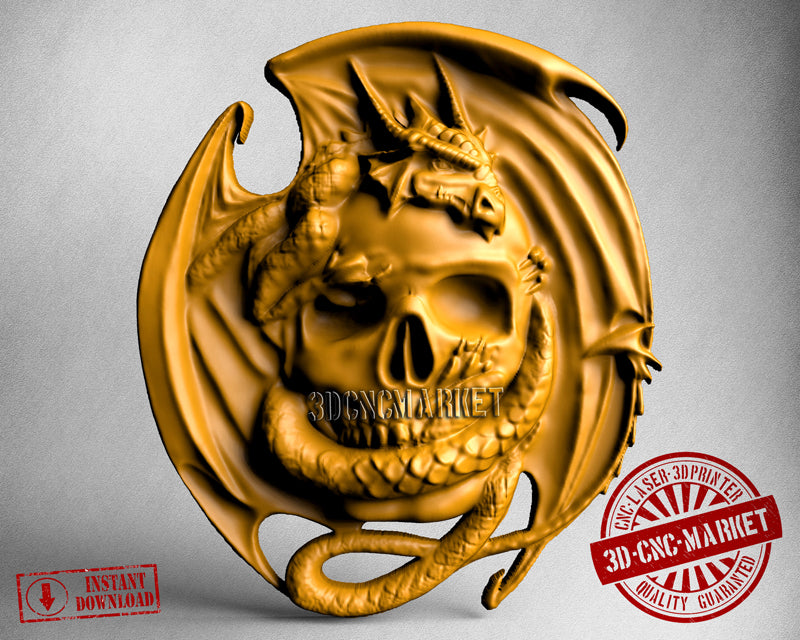 Skull & Dragon, 3D STL Model