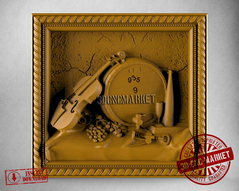 Violin Wall Art, 3D STL Model