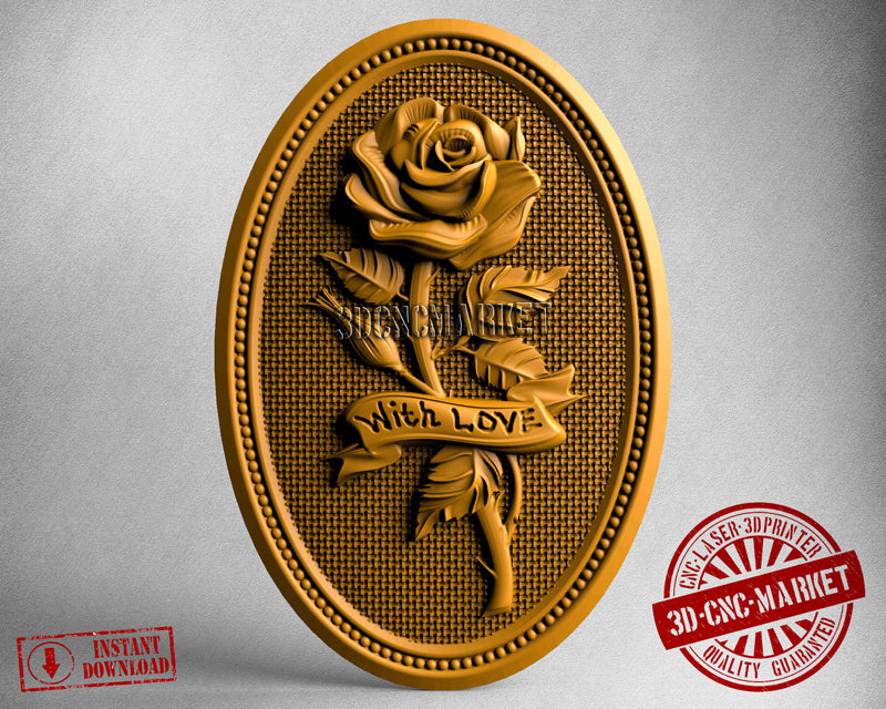 Rose with Love, 3D STL Model