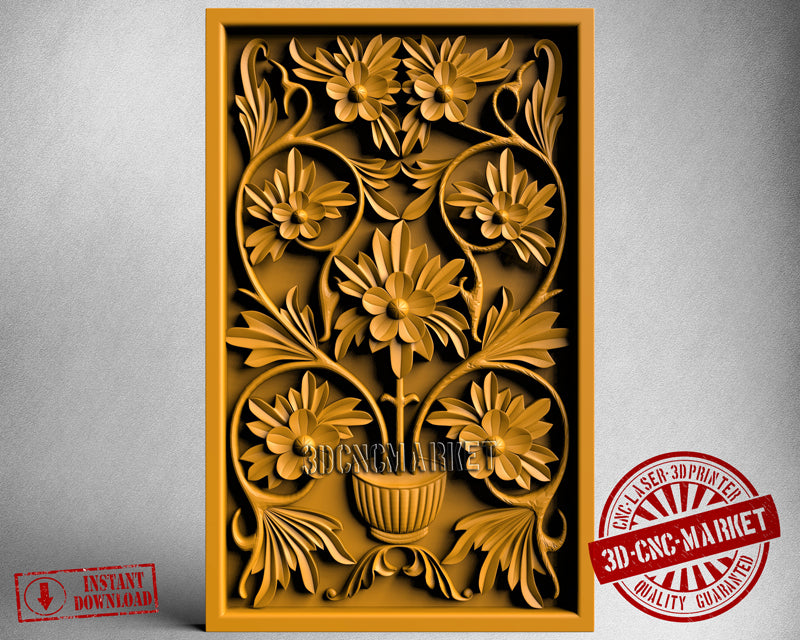Flower Wall Art, 3D STL Model