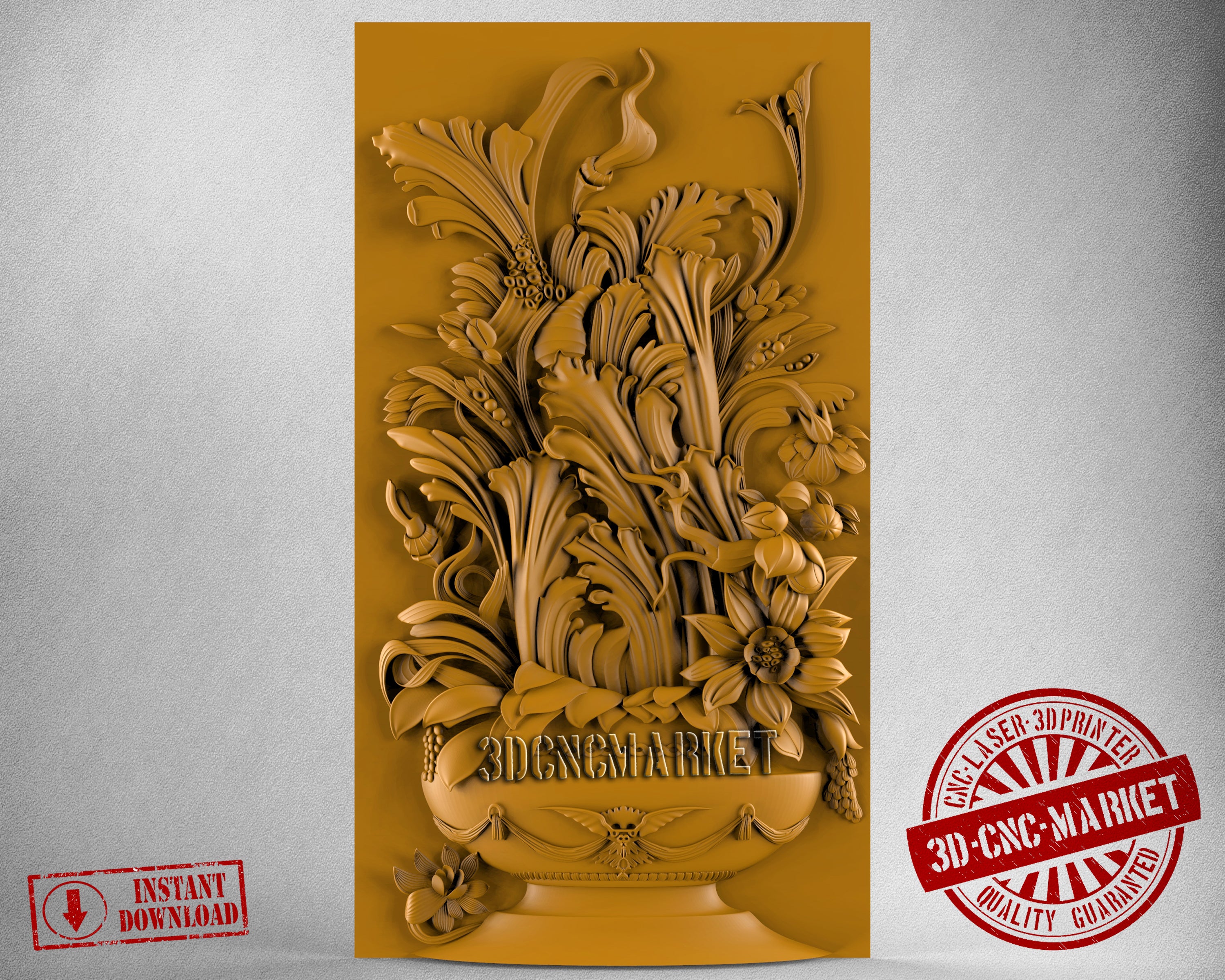 Flowers Vase, 3D STL Model
