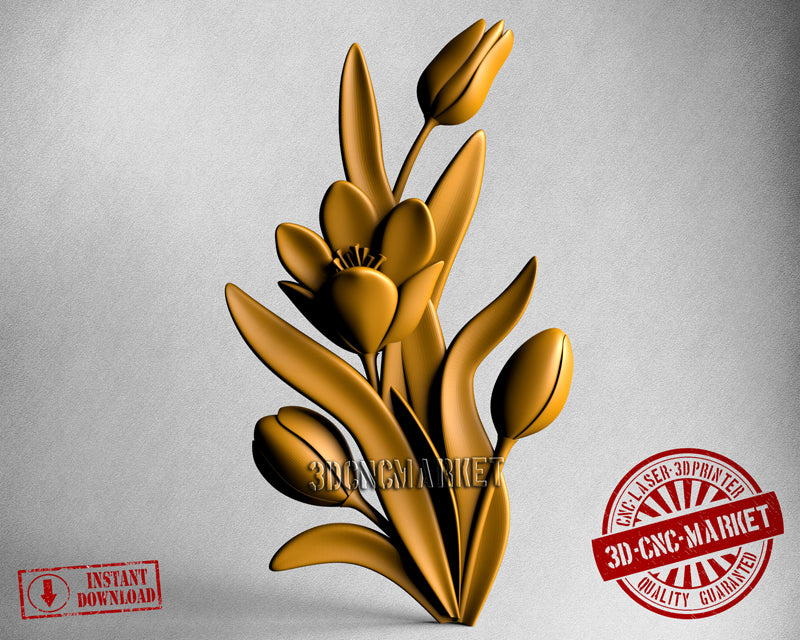Tulips, 3D STL Model