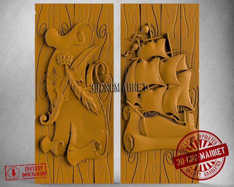 Ship for Backgammon, 3D STL Model